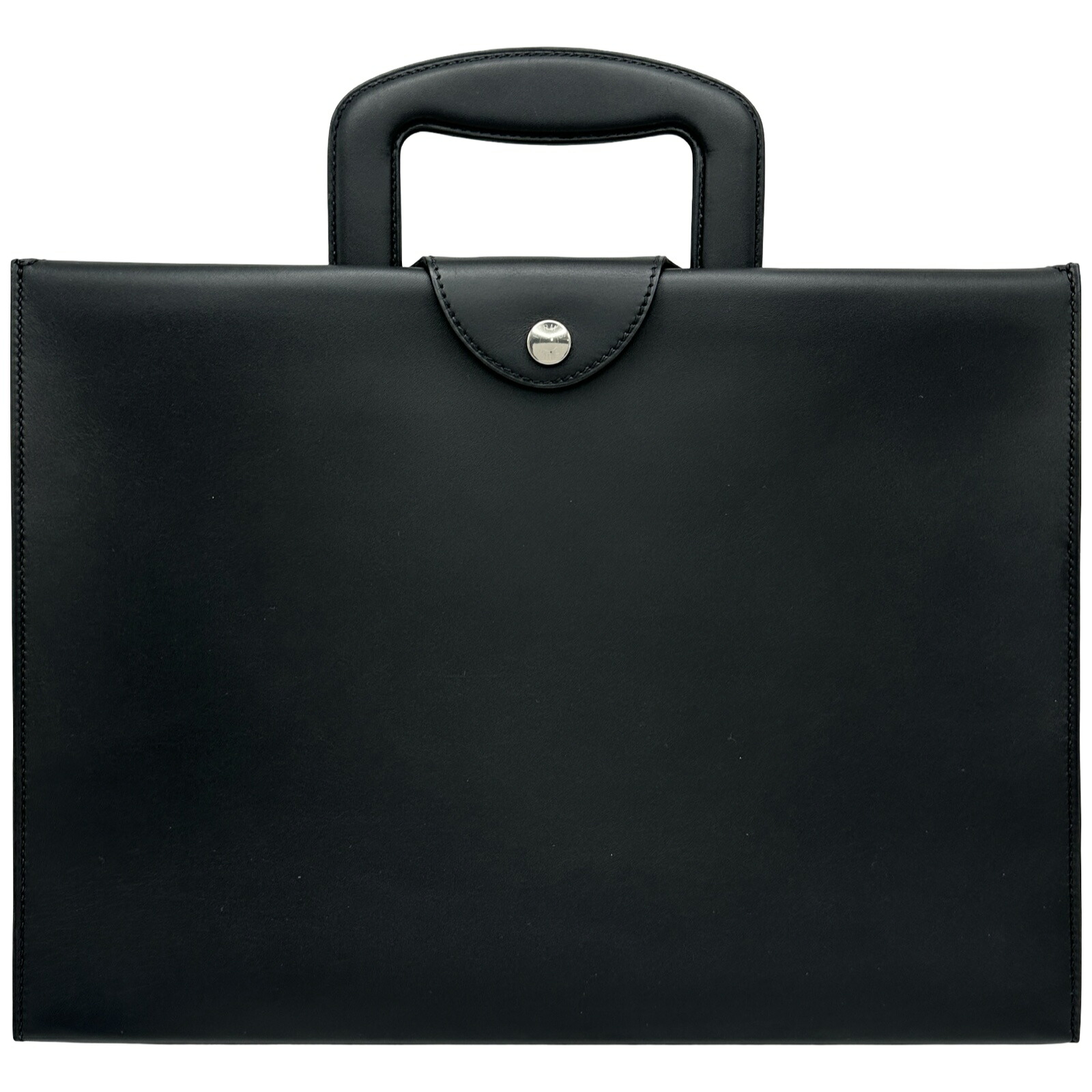 エルメス HERMES トリビューン B刻 黒いこと/しろがね色金具 ボックスカーフ メンズ 商行為御徒面子【中古】