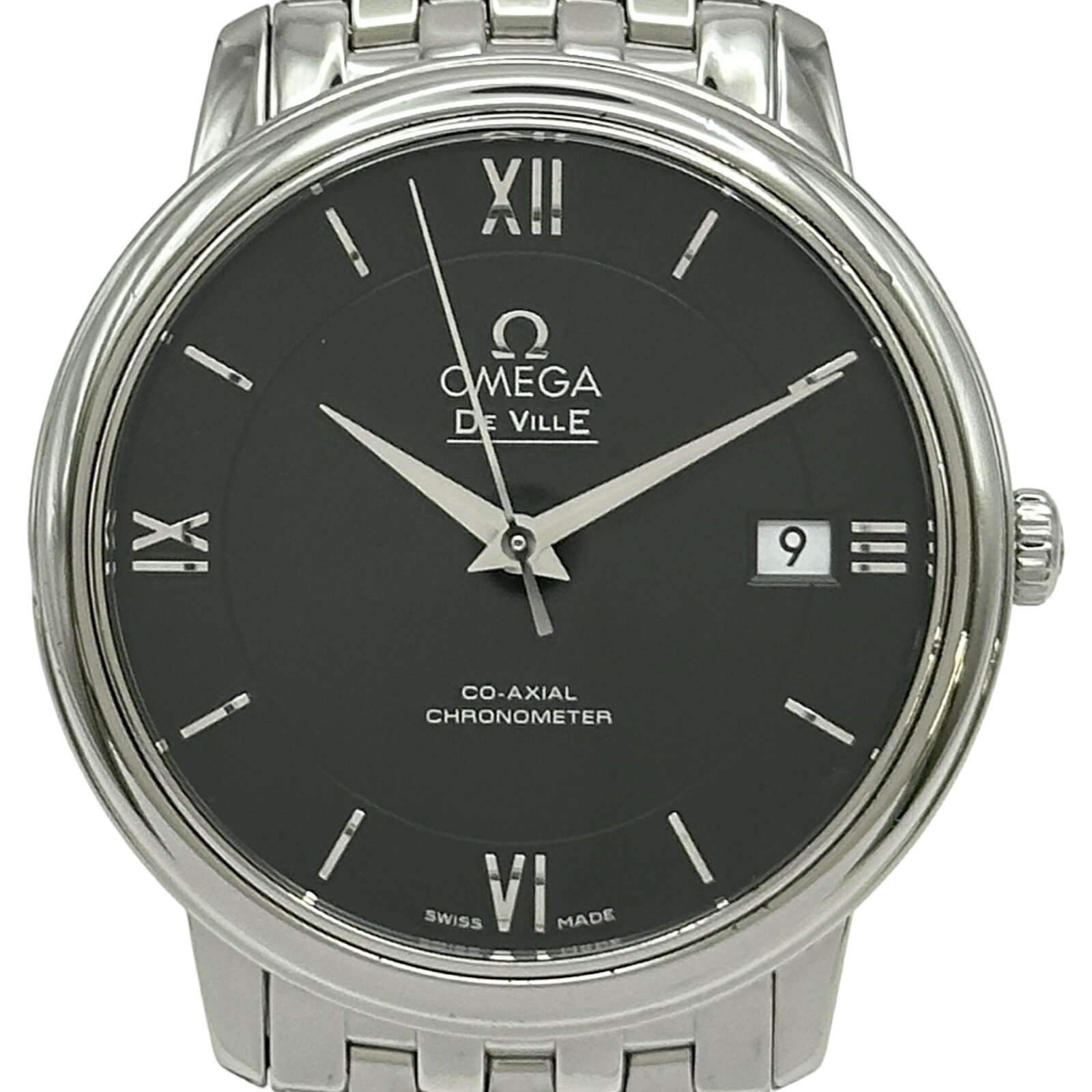 オメガ OMEGA デビル プレステージ コーアクシャル クロノメーター 424.10.37.20.01.001 ブラック ステンレススチール 自動巻き メンズ 腕時計【中古】|OKURA(おお蔵)店