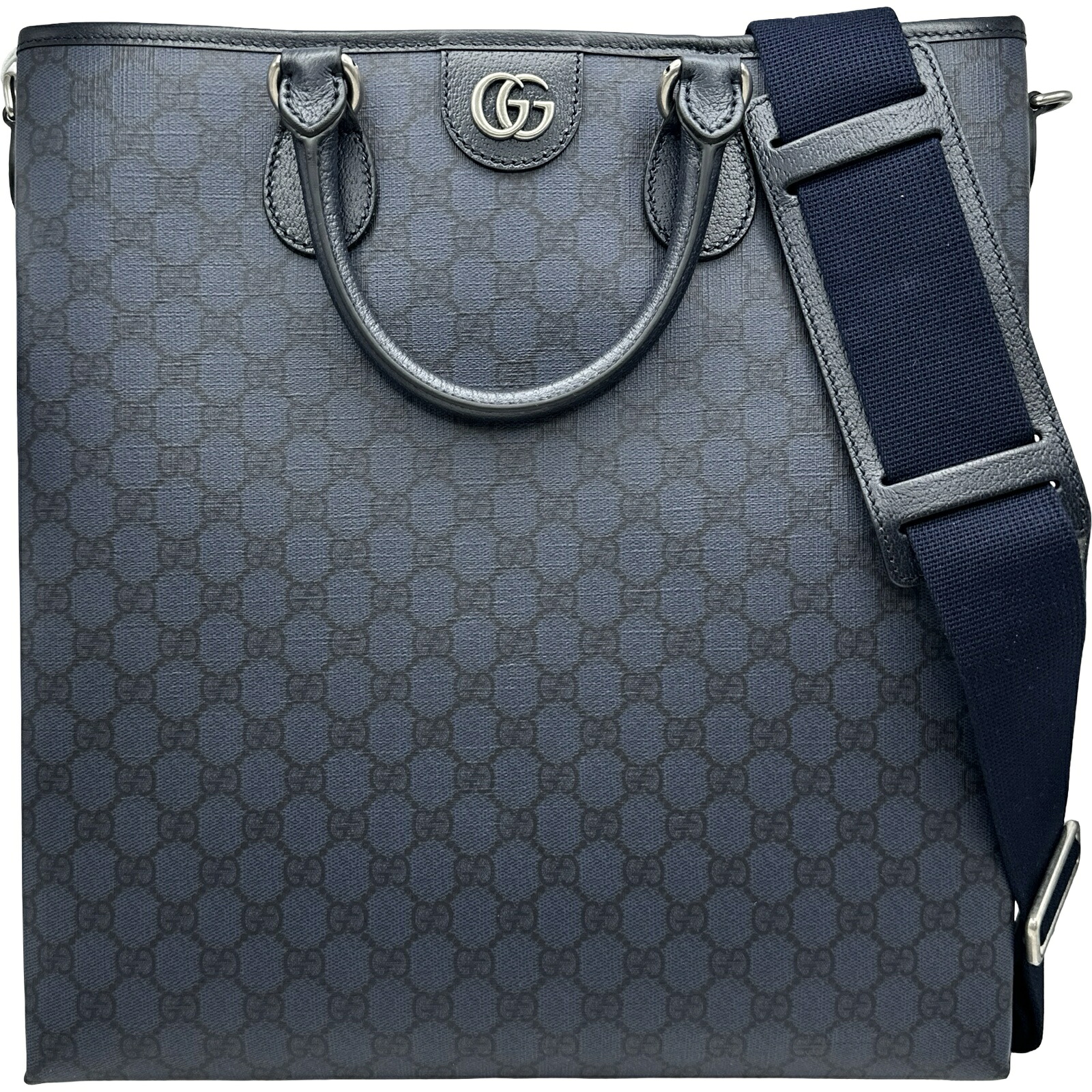 グッチ GUCCI GGスプリーム2WAYトート 792118 米国海軍 PVC/なめし革 メンズ トートバッグ【中古】
