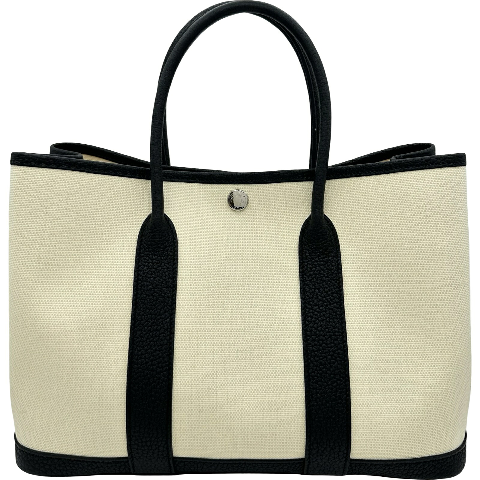 エルメス HERMES 苑地寄りあいTPM W目じるし べ英トン/黒いこと しろがね色金具 トワル・ネゴンダ レディース ハンドバック【中古】
