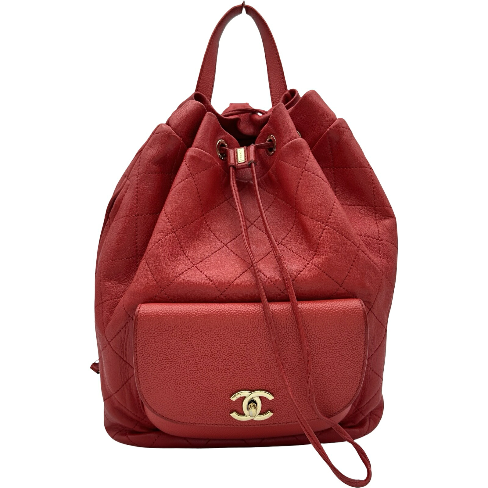 シャネル CHANEL マトラッセバックパック 24番台 レッド ゴールド金具 カーフ・キャビア レディース リュック・デイパック【中古】｜OKURA（おお蔵）店