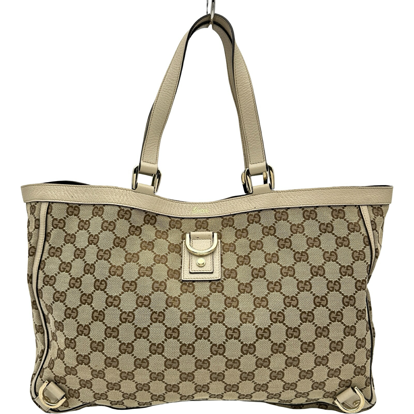 グッチ GUCCI アビートート 141472 白いこと GG帆布/なめし革 レディース トートバッグ【中古】