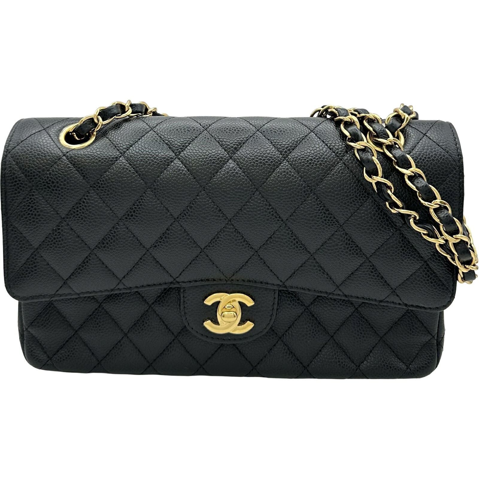 シャネル CHANEL マトラッセ25 A01112 25番台 ブラック ゴールド金具 キャビアスキン レディース ショルダーバッグ【中古】|OKURA(おお蔵)店
