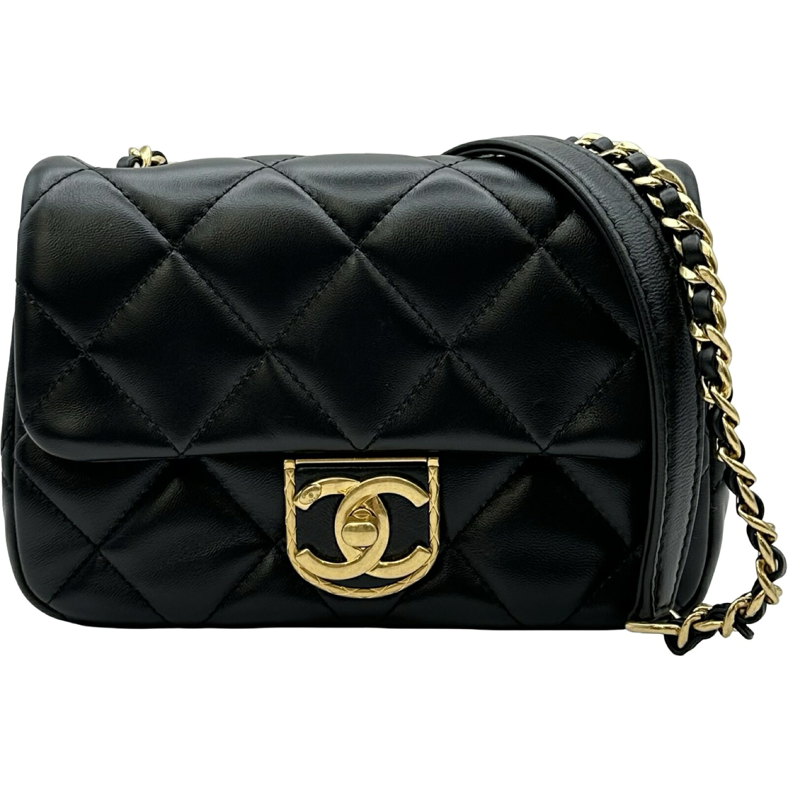 シャネル CHANEL マトラッセ ミニフラップバッグ AS2473 ブラック ゴールド金具 ラムスキン レディース ショルダーバッグ【中古】|OKURA(おお蔵)店