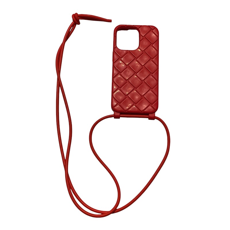 ボッテガ・ヴェネタ BOTTEGA VENETA iPhone15PRO容れもの 赤いこと ケイ素樹脂 付属物【中古】