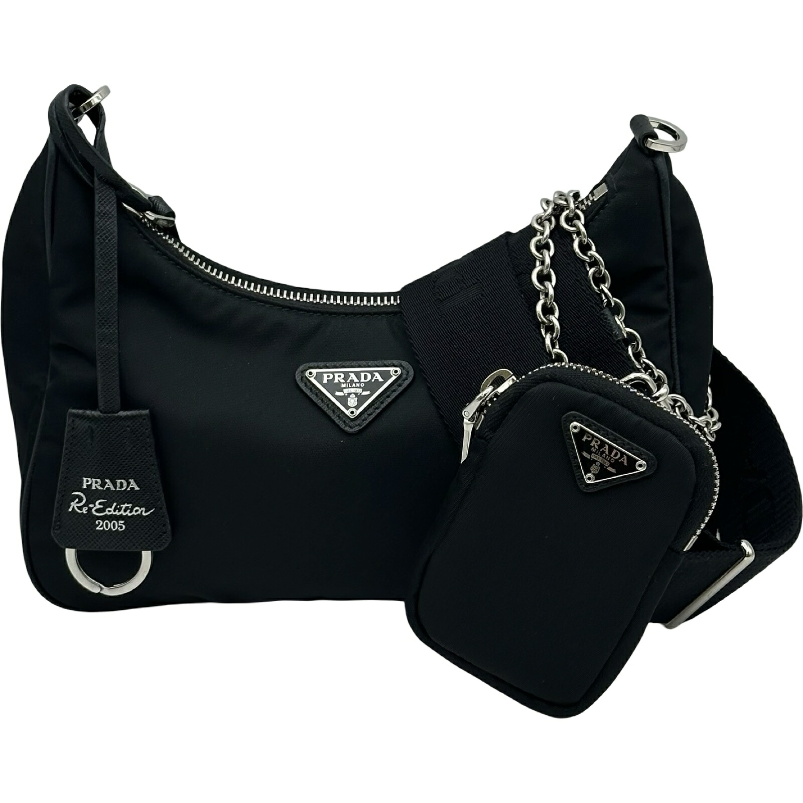 プラダ PRADA Re-Edition2005 ショルダーバッグ 1BH204 黒いこと ナイロン レディース ショルダーバッグ【中古】