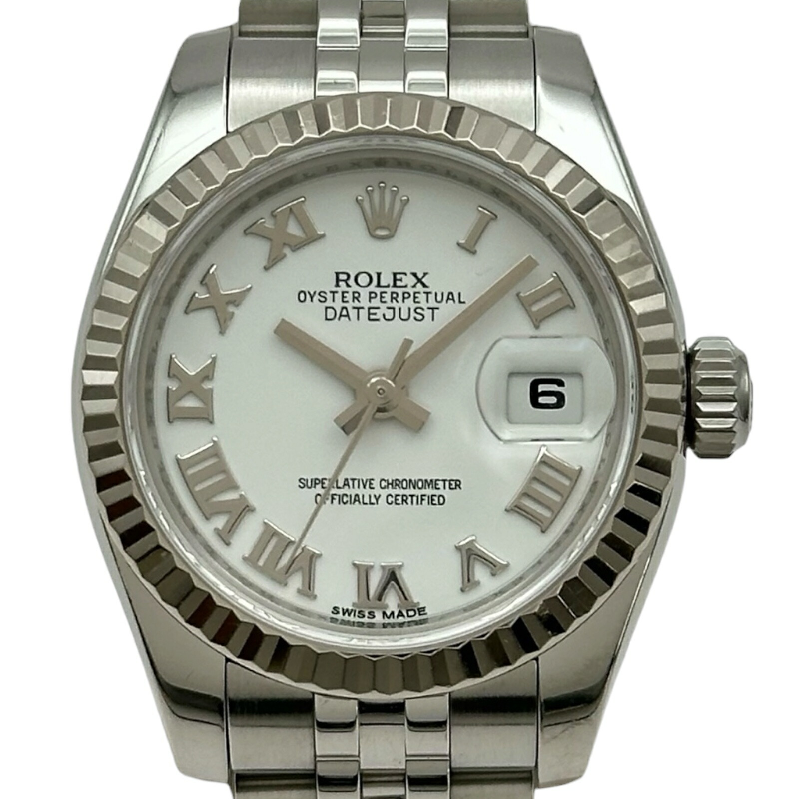 ロレックス ROLEX デイトジャスト26 179174 ホワイト ホワイトゴールド/ステンレススチール 自動巻き レディース 腕時計【中古】｜OKURA（おお蔵）店
