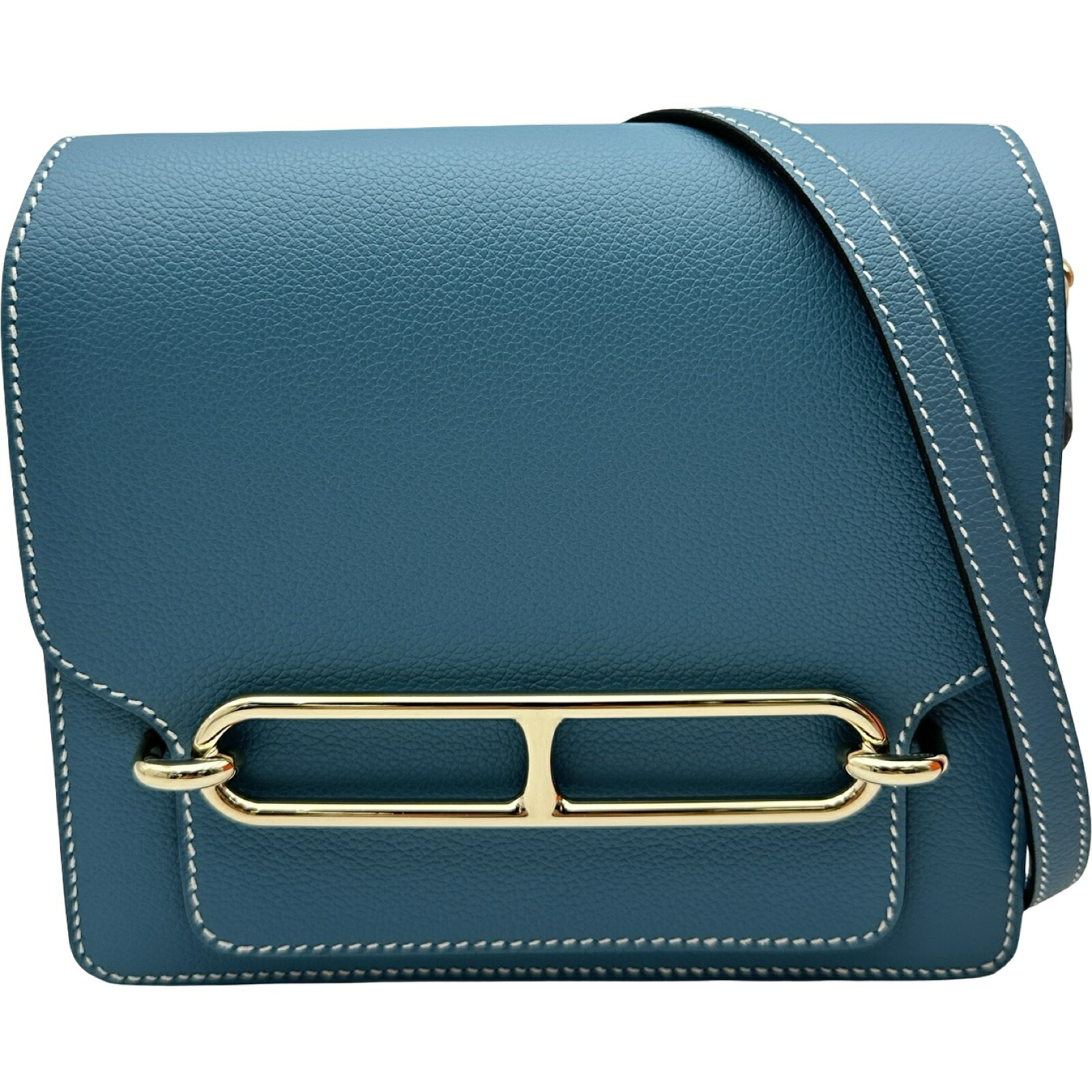 エルメス HERMES ロウリス ミニ B目じるし 青色ジーン ゴールド金具 エバーカラー レディース ショルダーバッグ【中古】