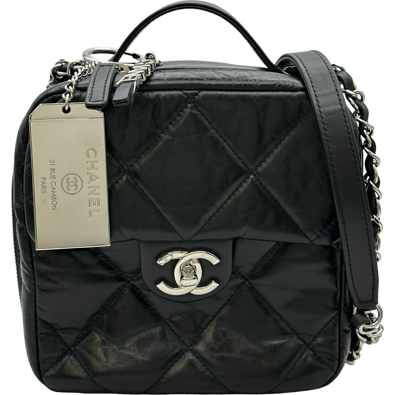シャネル CHANEL マトラッセ 2WAY ショルダーバッグ AS1321 28番台 黒いこと しろがね色金具 カーフスキン レディース ショルダーバッグ【中古】