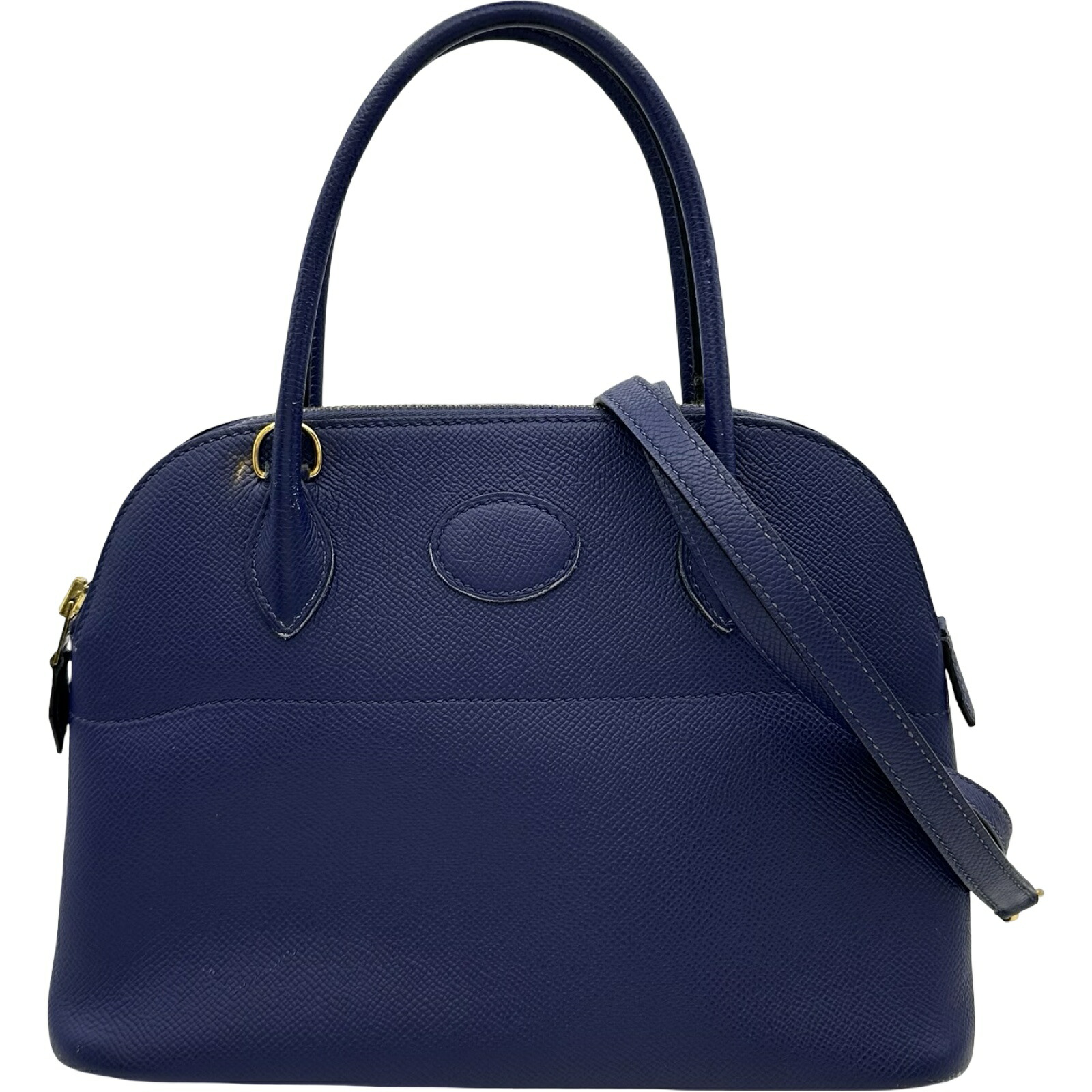 エルメス HERMES ボリード27 D目じるし (2019年製) 青色アンクル ゴールド金具 エプソン レディース ショルダーバッグ【中古】