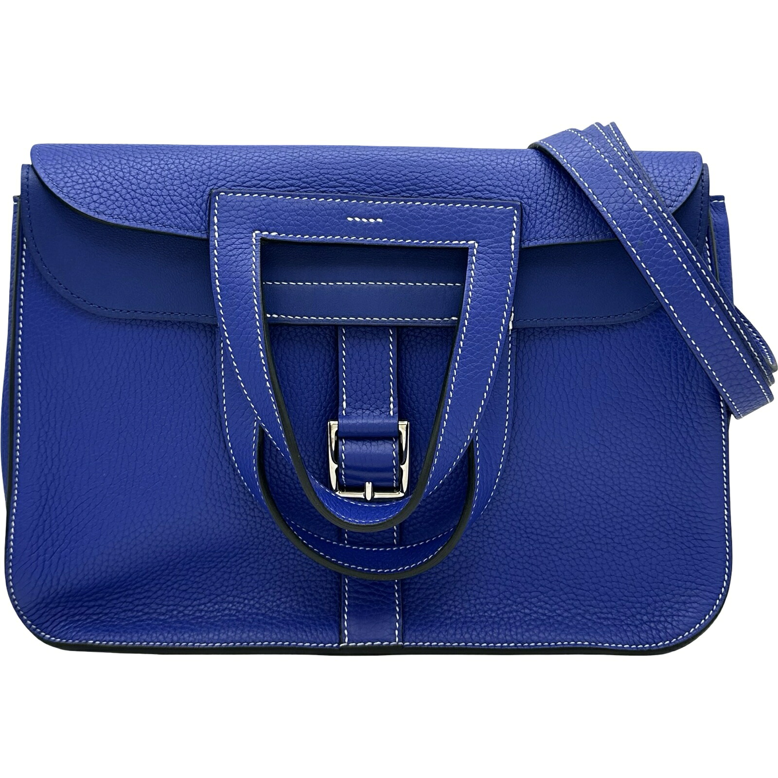 エルメス HERMES アルザン31 A目じるし 青色エレクトリック しろがね色金具 トリヨン レディース ショルダーバッグ【中古】