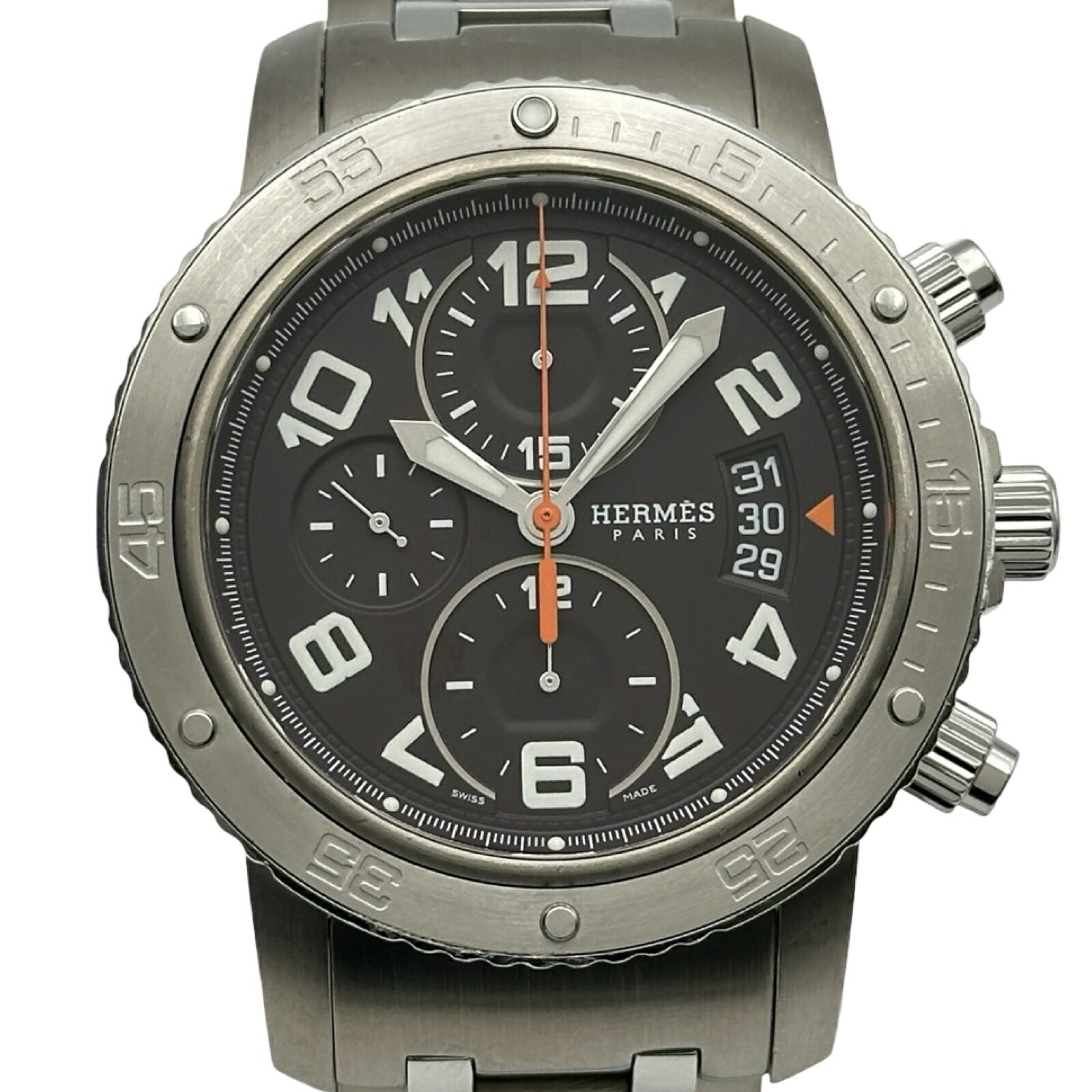 エルメス HERMES クリッパーダイバークロノグラフ44粍 CP2.941 薄墨色 チタン/ステンレス鋼スチール写真 自動小銃一巻き メンズ ウォッチ【中古】