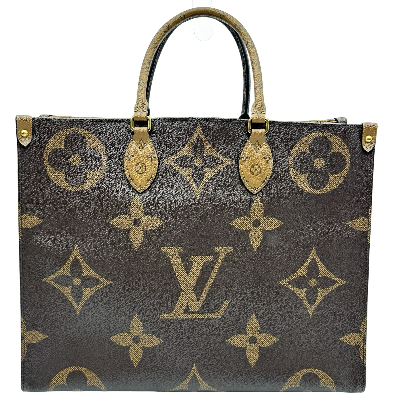 ルイ・ヴィトン LOUIS VUITTON オンザゴーGM M44576 赤銅色 ジャイアント・リバース レディース トートバッグ【中古】