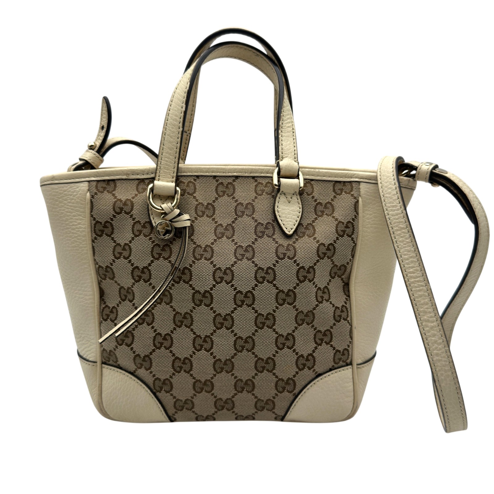 グッチ GUCCI GGキャンバス ハンドバッグ 449241 アイボリー GGキャンバス/レザー レディース ハンドバッグ【中古】｜OKURA（おお蔵）店 42,900円