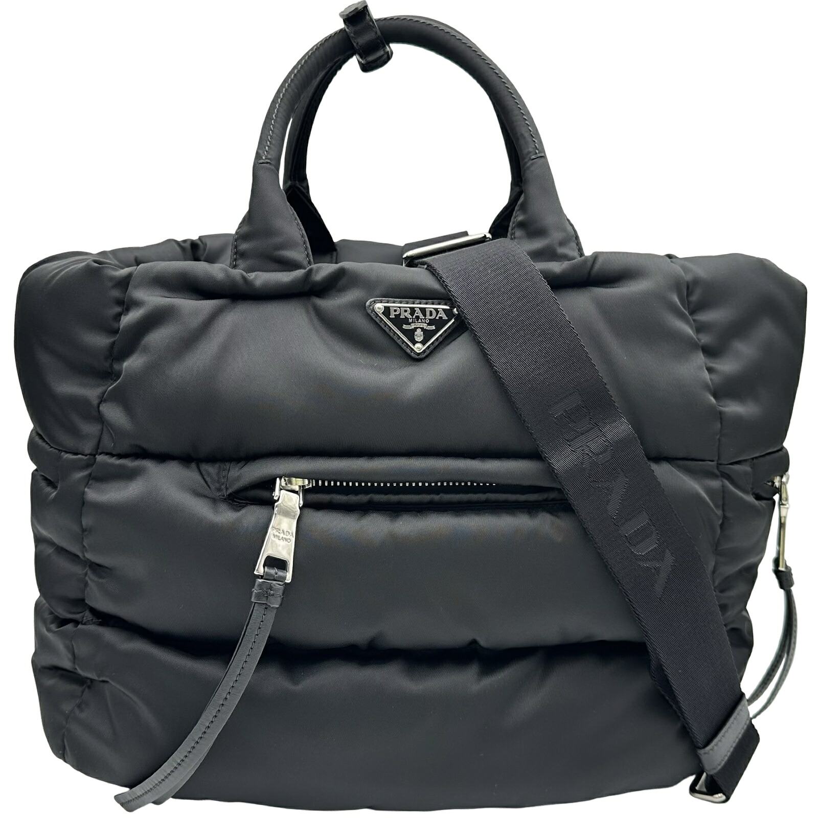 プラダ PRADA 2WAYトート 黒いこと ナイロン レディース ショルダーバッグ【中古】