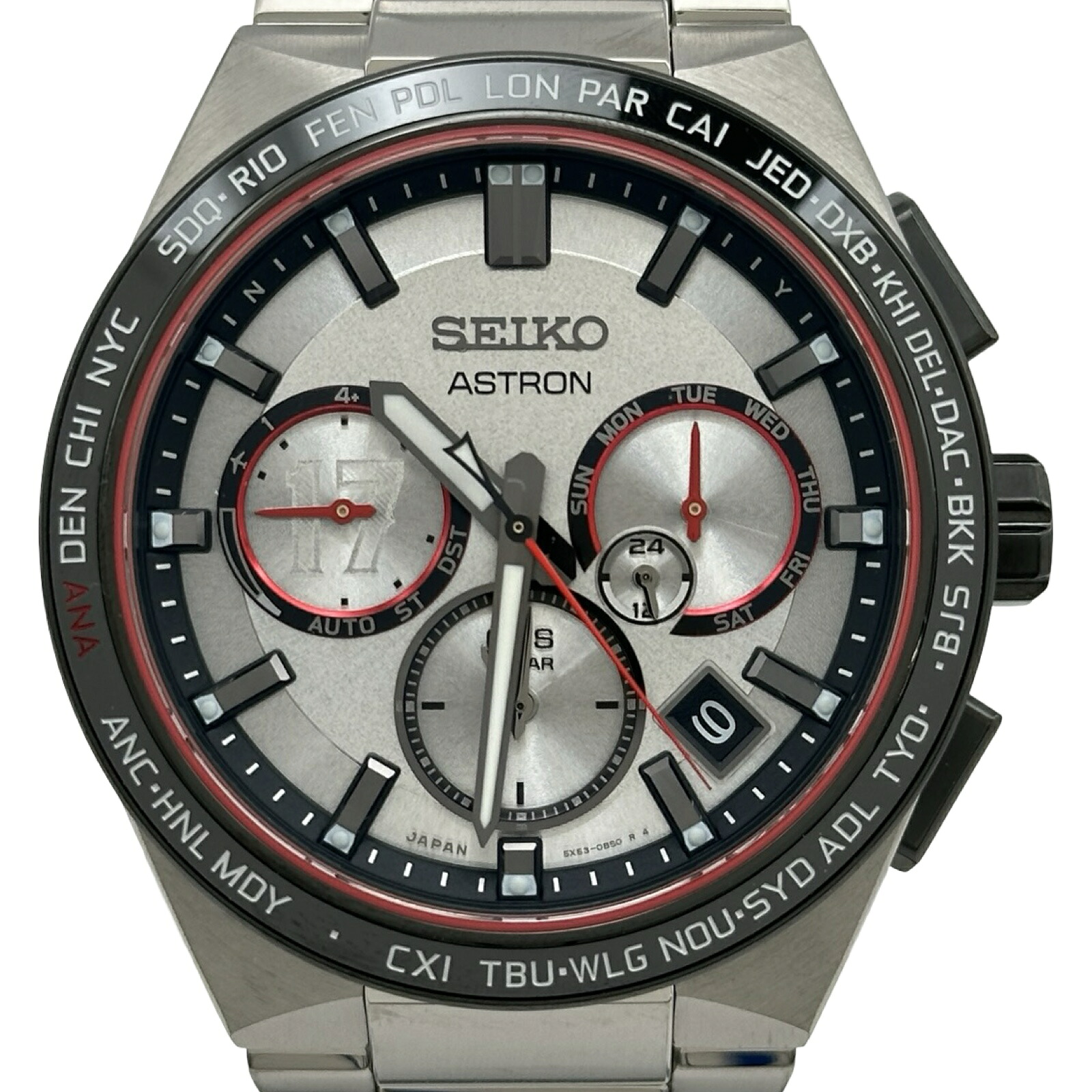セイコー SEIKO アストロン大谷翔平2022リミテッドエディション SBXC125(5X53-0BX0) しろがね色 チタン ソーラー メンズ ウォッチ【中古】