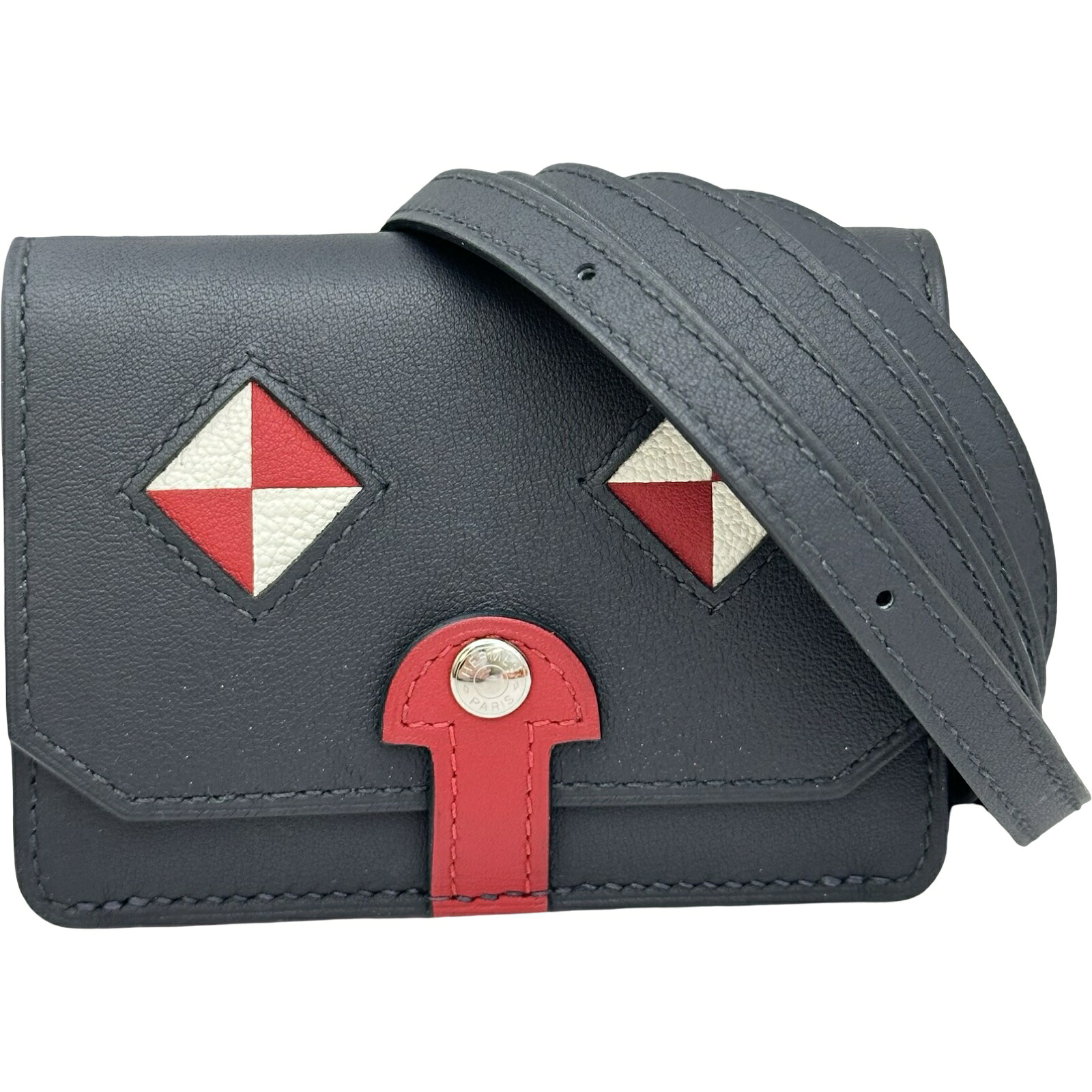 エルメス HERMES 歌留多入れもの シアン B目じるし キャバン/ルージュピマン しろがね色金具 スイフト/シェーブル レディース 歌留多入れもの【中古】