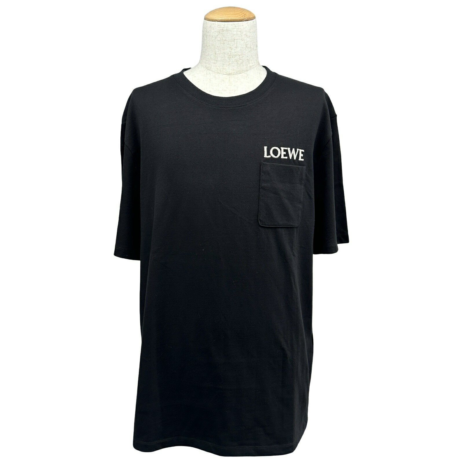ロエベ LOEWE ロゴタイプ刺・墸半袖プルオーバー H526Y22XDE 黒いこと 綿織物 メンズ 半袖Ｔシャツ【中古】