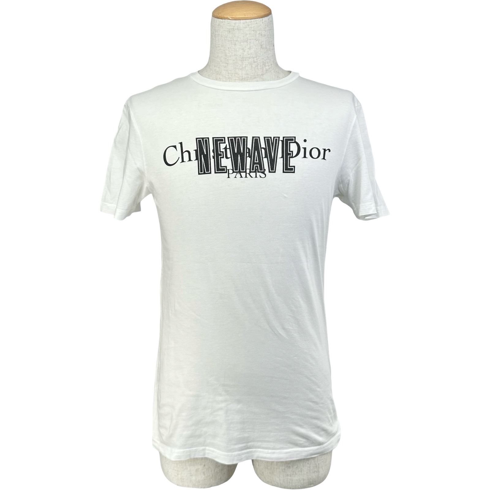 クリスチャン・ディオール Christian Dior NEWAVEロゴ半袖Tシャツ 733J603I8612 ホワイト コットン メンズ 半袖Tシャツ【中古】|OKURA(おお蔵)店
