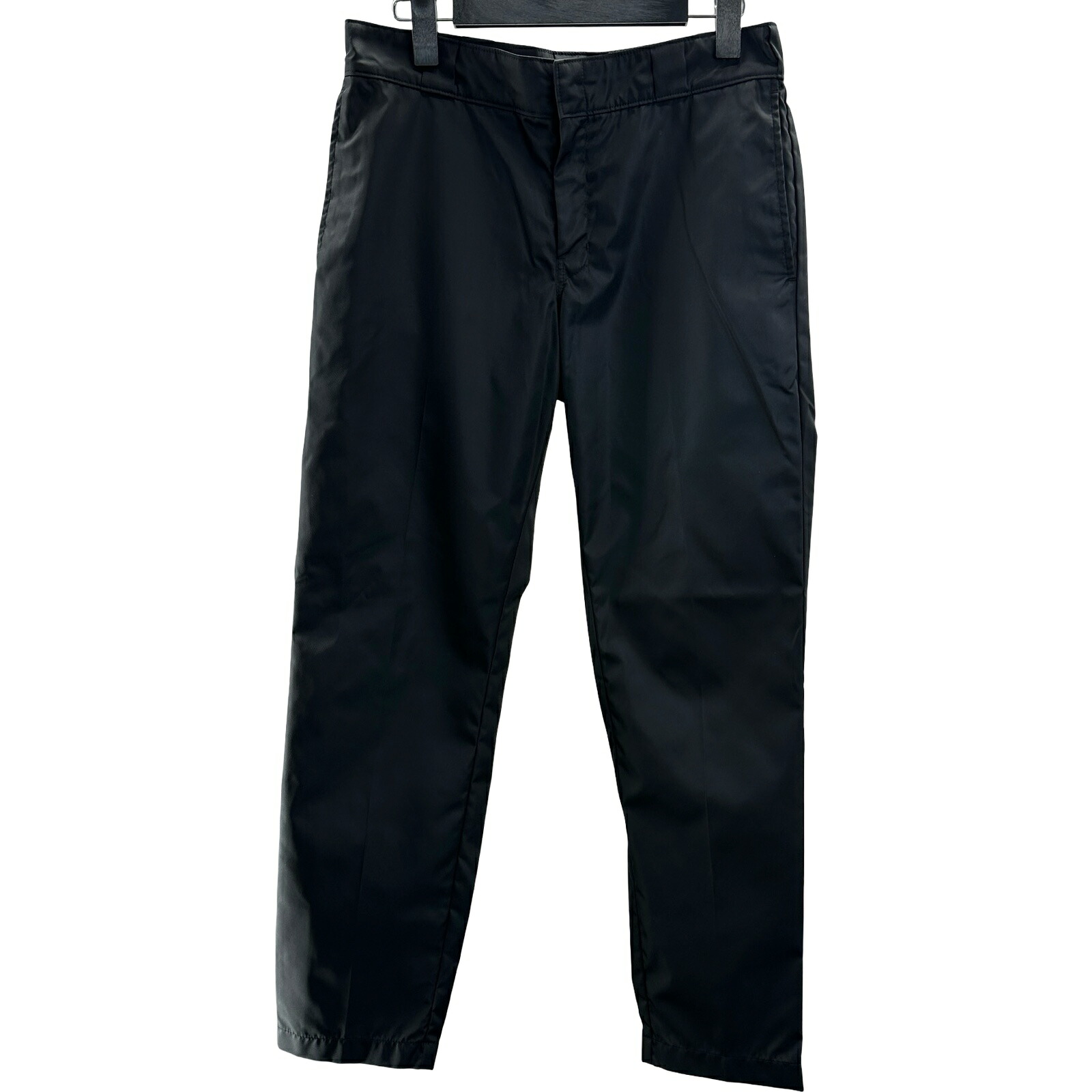 プラダ PRADA RE-NYLON トライアングルロゴナイロンパンツ SPG75 ブラック ナイロン メンズ パンツ【中古】｜OKURA（おお蔵）店
