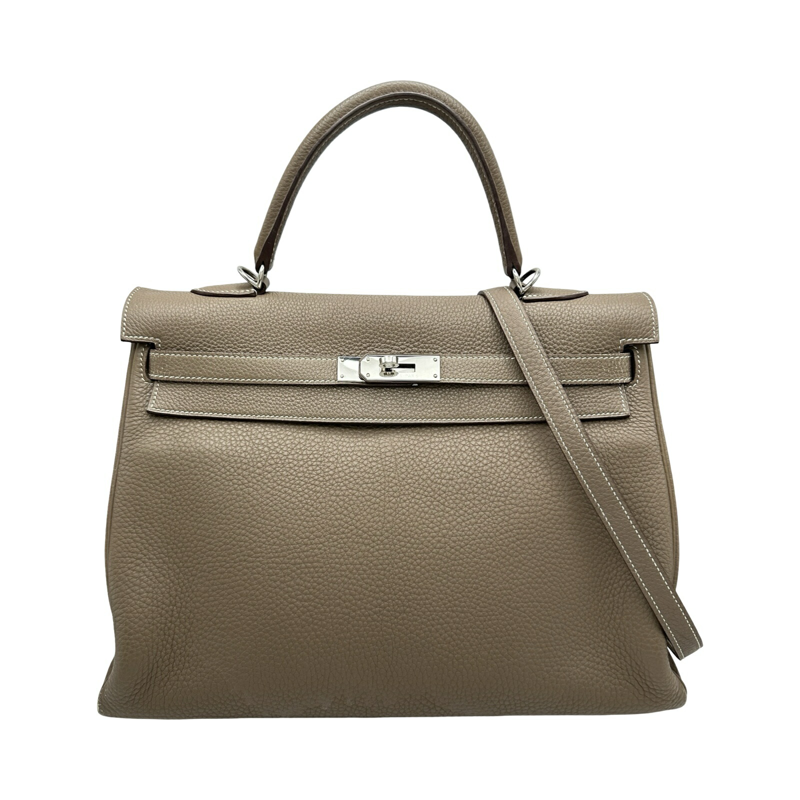 エルメス HERMES ケリー35 内縫い □P刻印 エトゥープ/シルバー金具 トゴ レディース ショルダーバッグ【中古】|OKURA(おお蔵)店