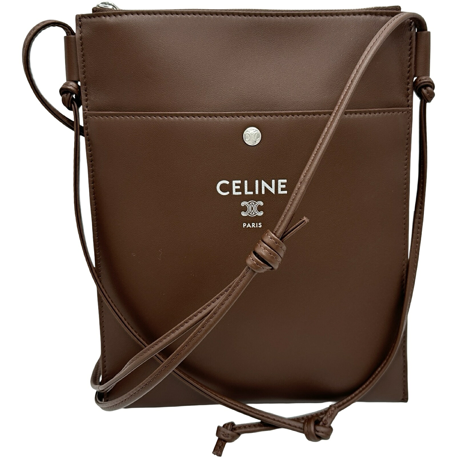 セリーヌ CELINE シャープポーチ ブラウン ラムスキン レディース ショルダーバッグ【中古】｜OKURA（おお蔵）店 72,050円