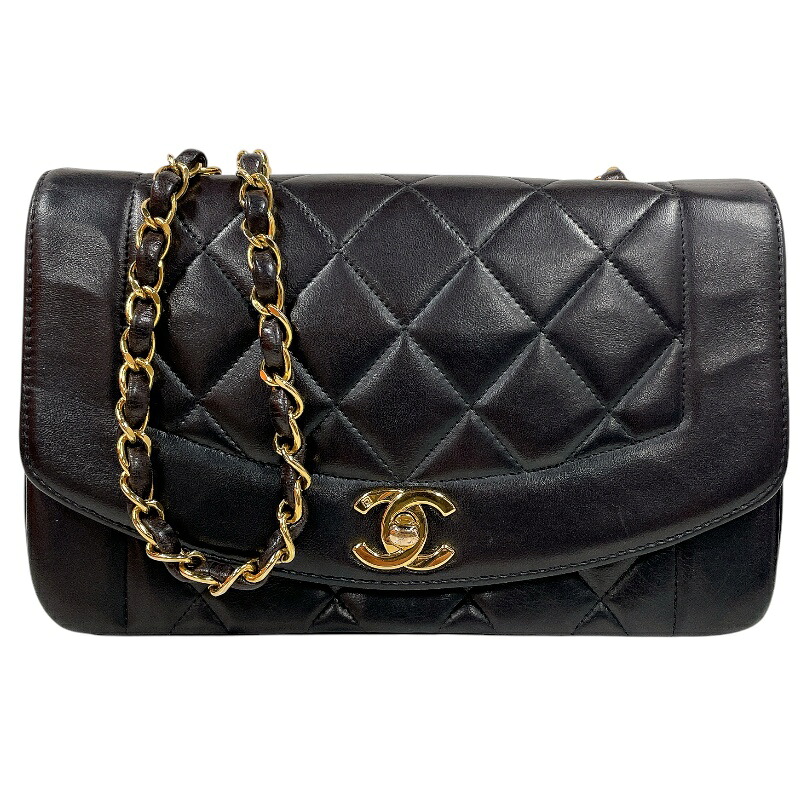 シャネル CHANEL ダイアナ22 A01164 ブラック ゴールド金具 ラムレザー レディース ショルダーバッグ【中古】|OKURA(おお蔵)店