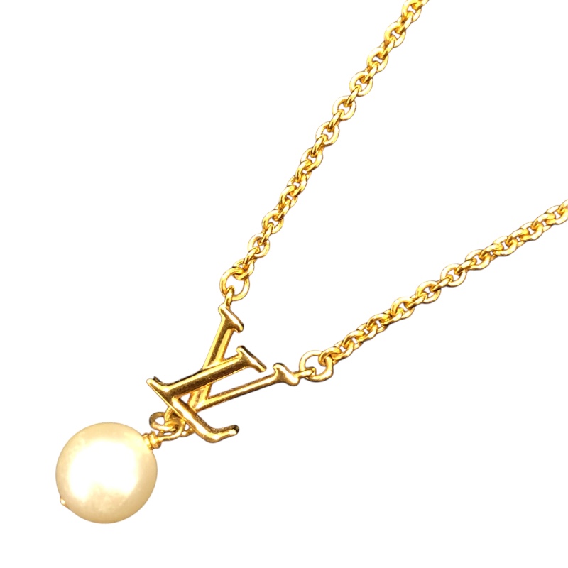 ルイ・ヴィトン LOUIS VUITTON ネックレスLVアイコニックルイザ ゴールド メタル&times;パール アクセサリー【中古】｜OKURA（おお蔵）店