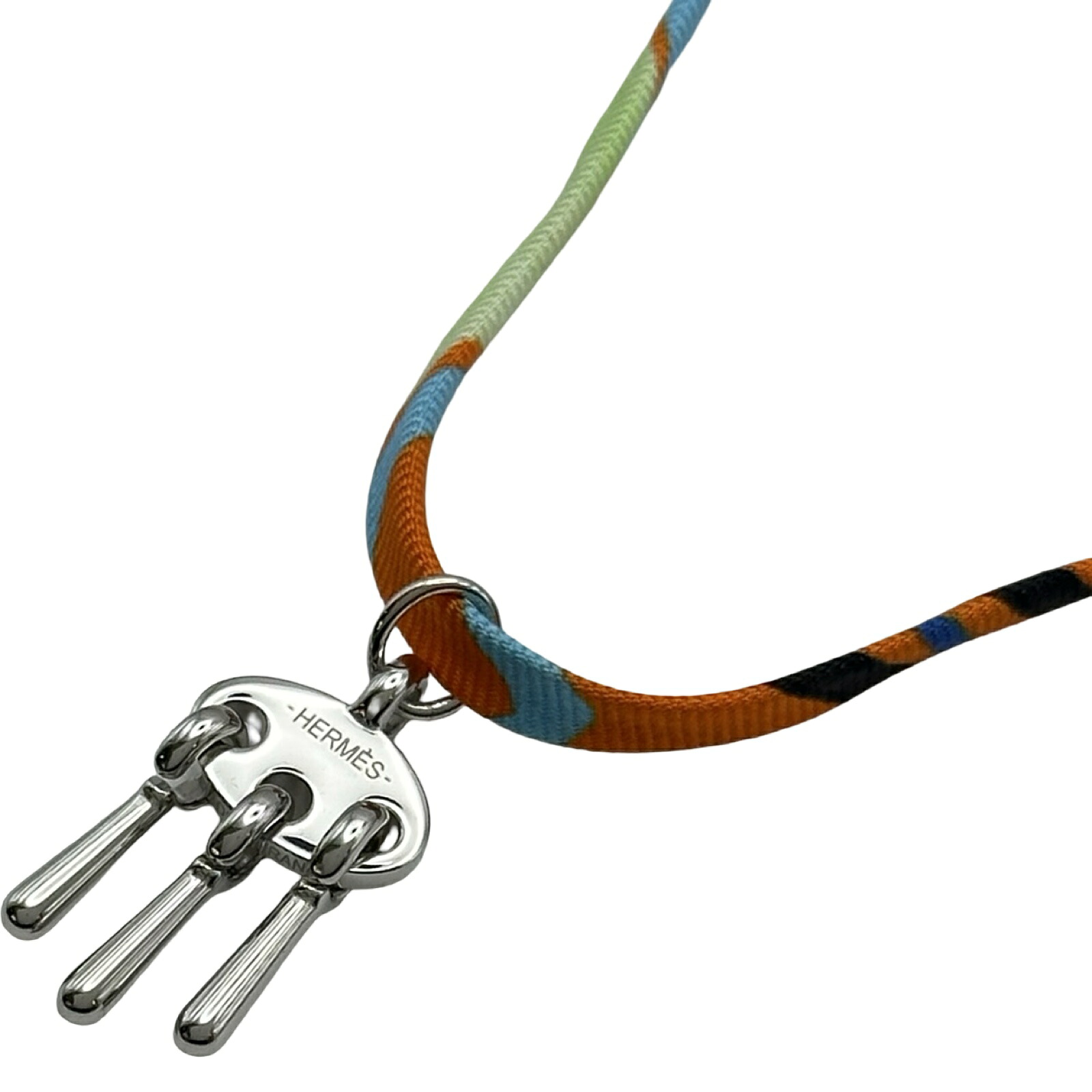 エルメス HERMES トゥールビヨンネックレス マルチカラー シルク/メタル アクセサリー【中古】｜OKURA（おお蔵）店