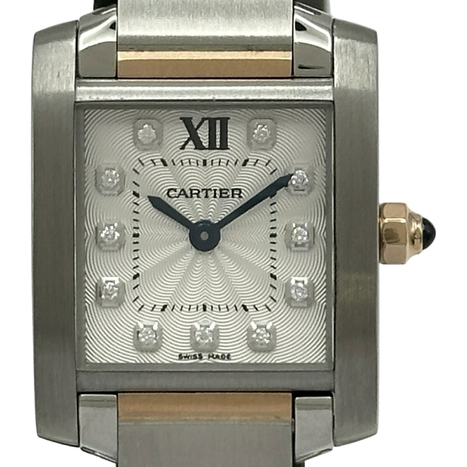 カルティエ Cartier タンクフランセーズSM WE110004 シルバー ピンクゴールド/ステンレススチール クオーツ レディース 腕時計【中古】｜OKURA（おお蔵）店