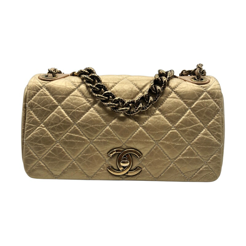 シャネル CHANEL パリボンベイフラップバッグ A67129 ブロンズ ゴールド金具 エイジドカーフ レディース ショルダーバッグ【中古】|OKURA(おお蔵)店