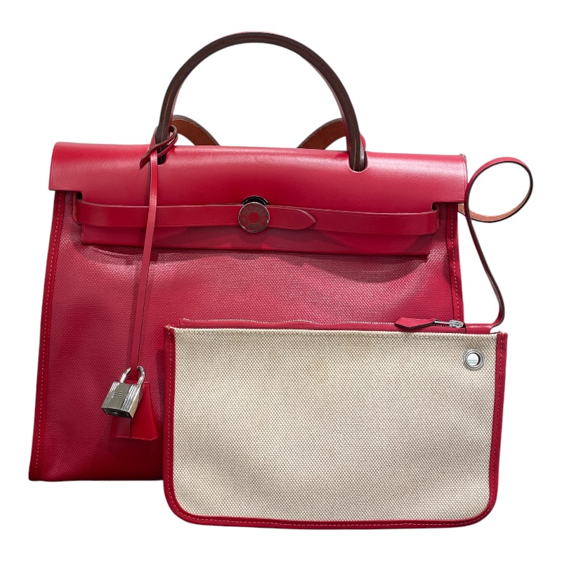 エルメス HERMES エールバッグジップPM D刻 ルージュピマン/シルバー金具 トワルベルリンヌ・ヴァッシュ ショルダーバッグ【中古】｜OKURA（おお蔵）店