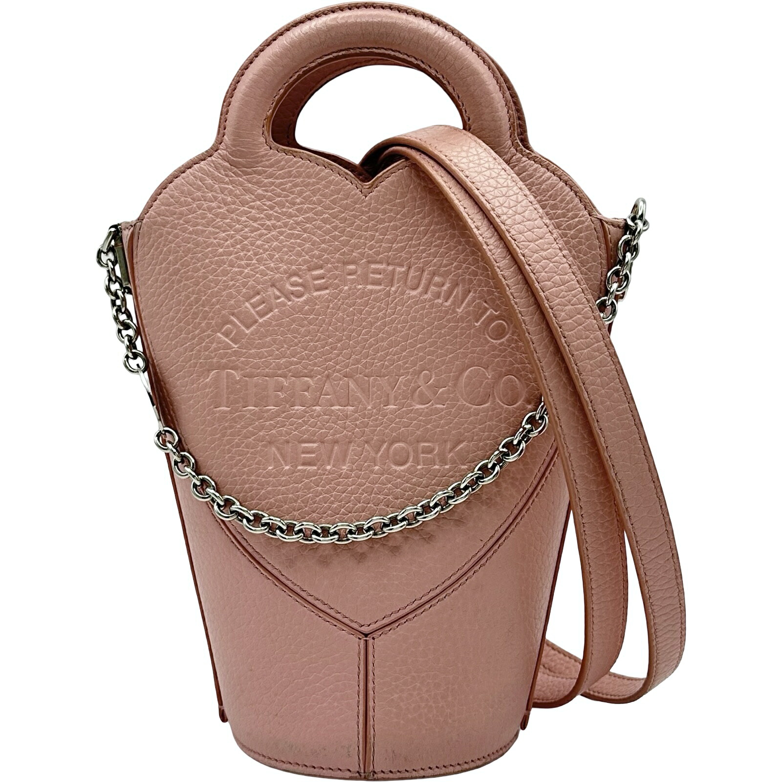 ティファニー TIFFANY&CO リターン トゥ ティファニー ミニクロスボディバッグ ピンク レザー レディース ショルダーバッグ【中古】|OKURA(おお蔵)店