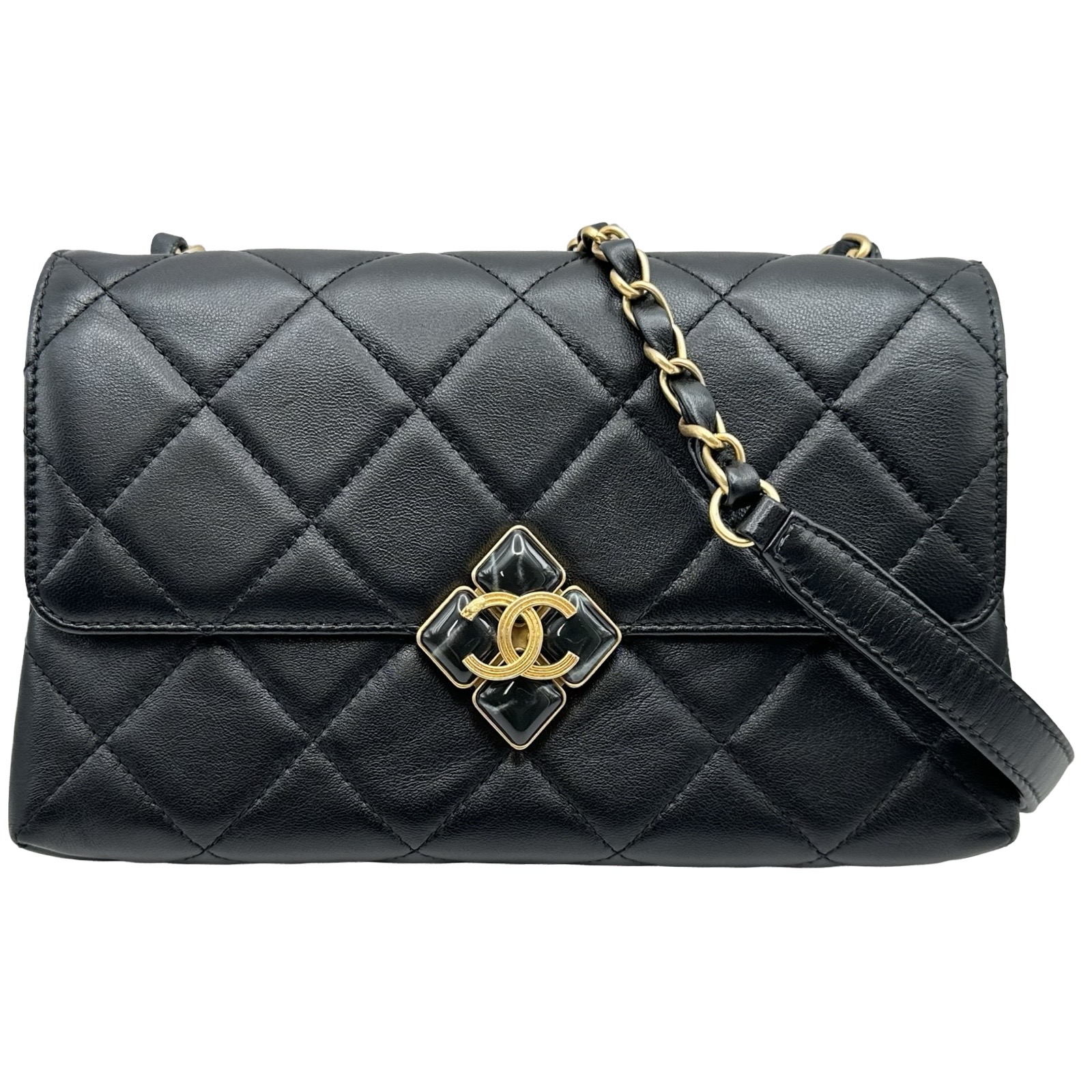 シャネル CHANEL マトラッセ チェーンショルダーバッグ ブラック ゴールド金具 ラムスキン レディース ショルダーバッグ【中古】|OKURA(おお蔵)店