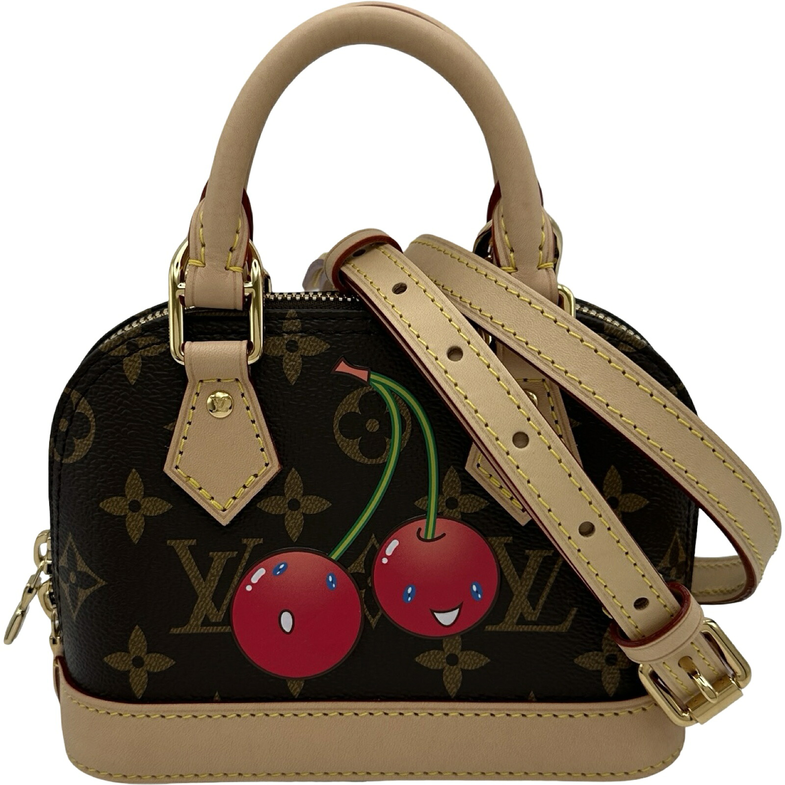 ルイ・ヴィトン LOUIS VUITTON LV×TMナノ・アルマ M13416 ブラウン モノグラム/チェリー レディース ショルダーバッグ【中古】|OKURA(おお蔵)店