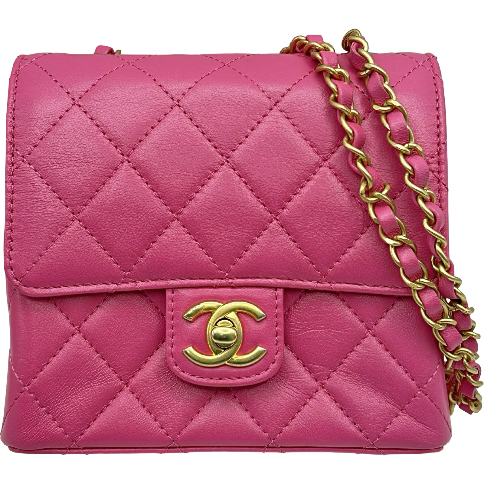 シャネル CHANEL マトラッセ ミニフラップ ショルダー AS3648 ピンク ゴールド金具 レザー レディース ショルダーバッグ【中古】｜OKURA（おお蔵）店