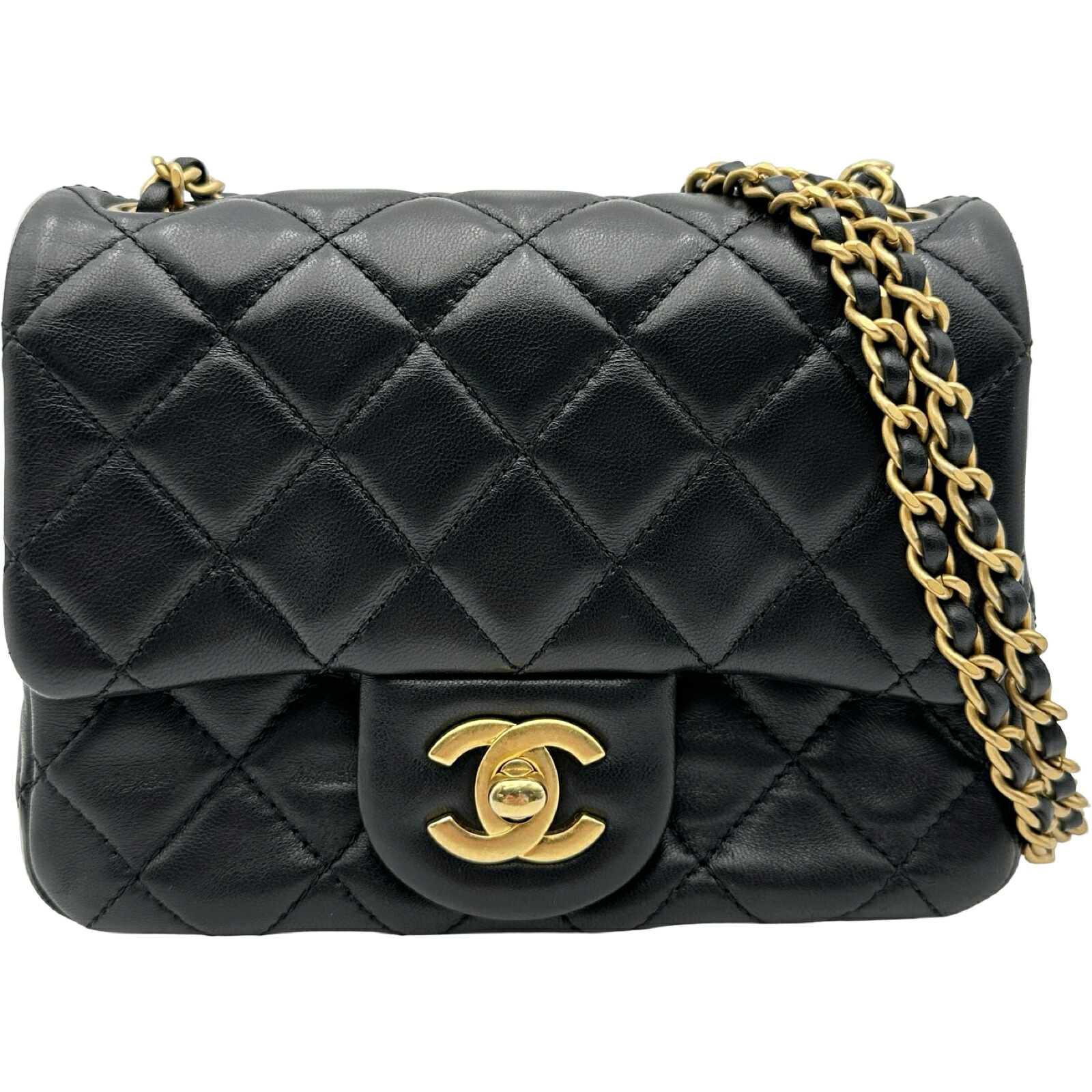 シャネル CHANEL ミニマトラッセポールチェーンショルダー AS1786 ブラック ゴールド金具 ラム レディース ショルダーバッグ【中古】|OKURA(おお蔵)店