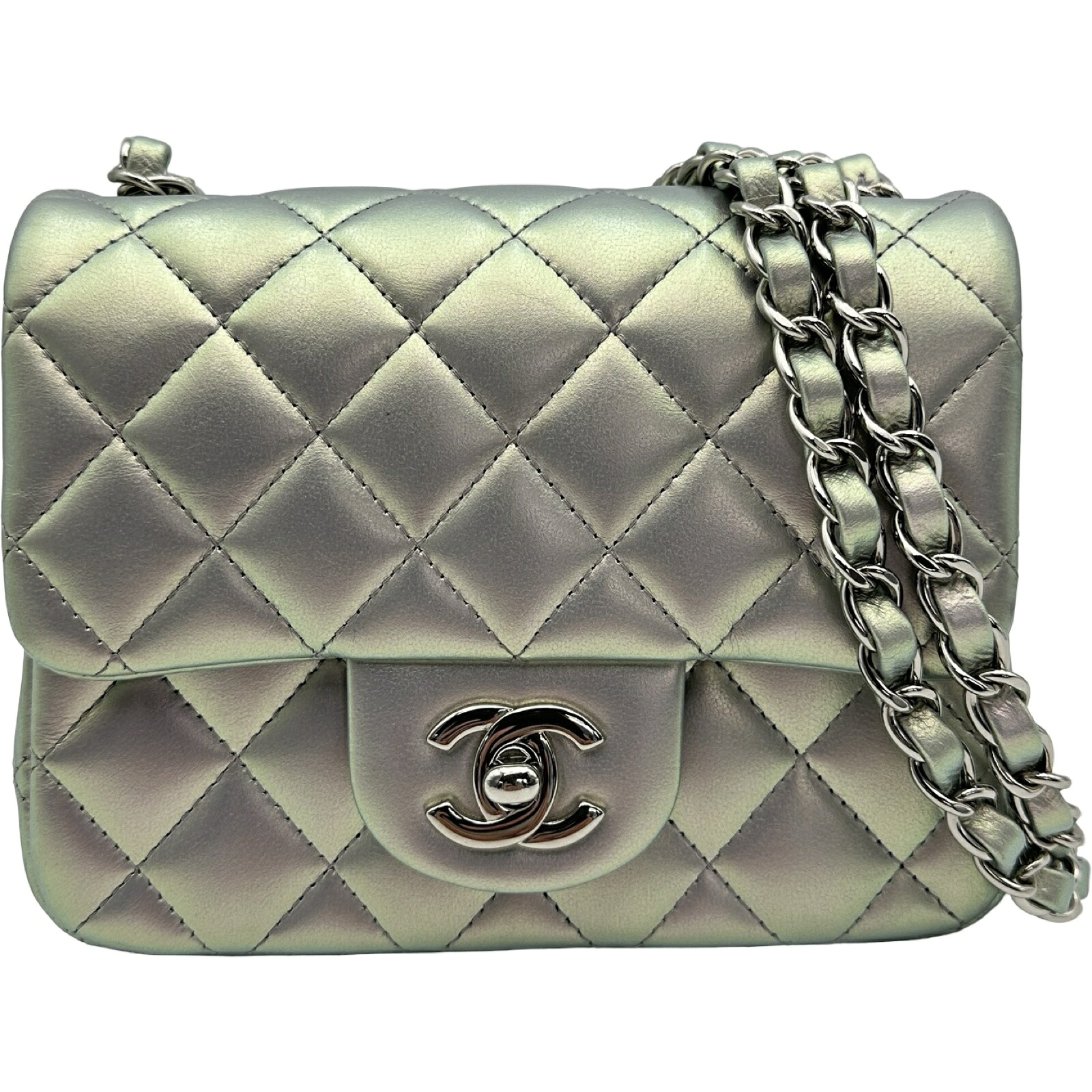 シャネル CHANEL ミニマトラッセ18 A35200 シルバー シルバー金具 カーフ レディース ショルダーバッグ【中古】｜OKURA（おお蔵）店 321,300円