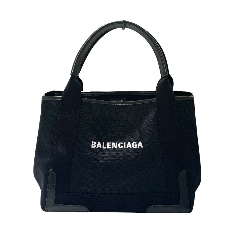 バレンシアガ BALENCIAGA ネイビーカバスS 339933 ブラック キャンバス レディース ハンドバッグ【中古】|OKURA(おお蔵)店