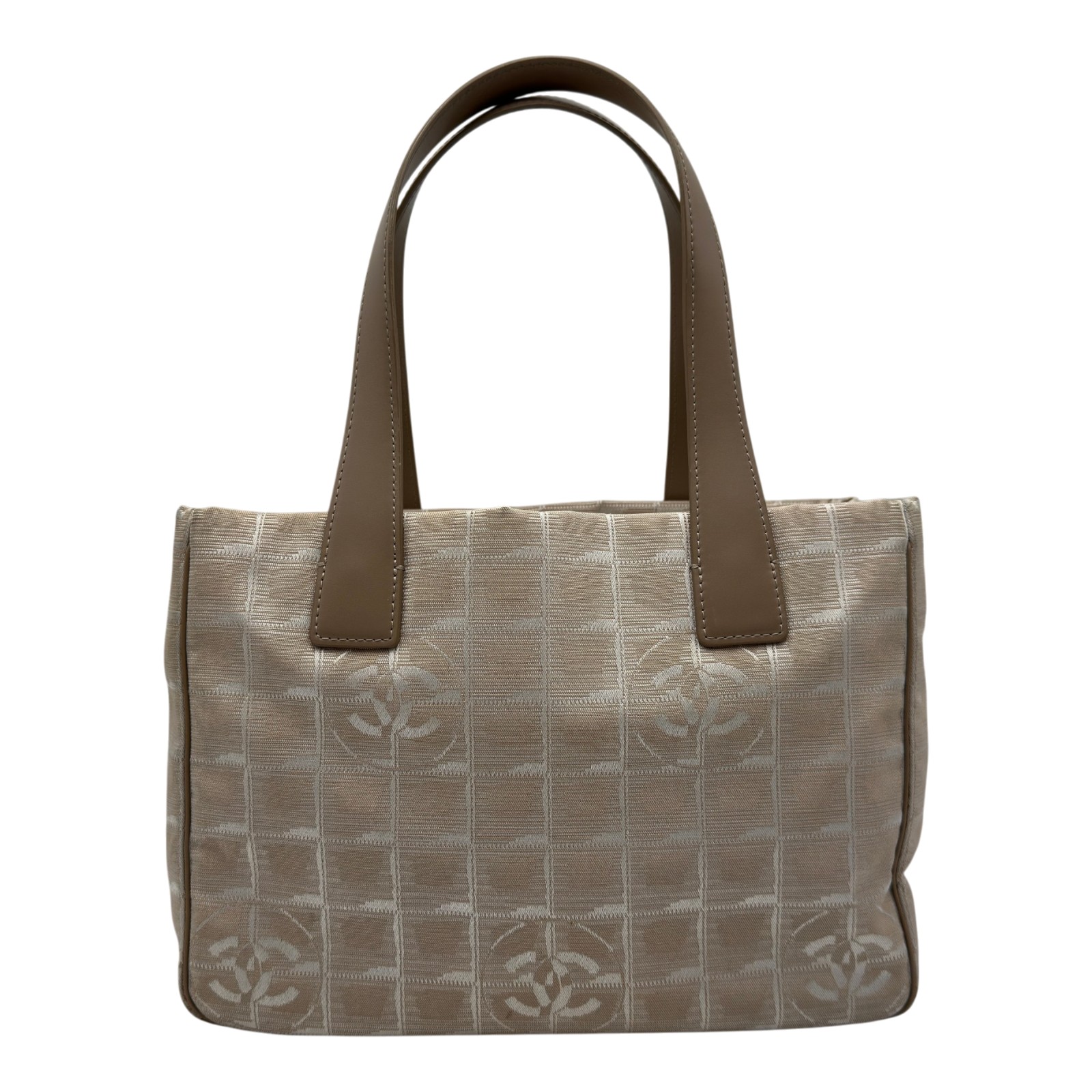 シャネル CHANEL ニュートラベルライントートPM A20457 9番台 ベージュ ナイロンジャガード レディース トートバッグ【中古】｜OKURA（おお蔵）店