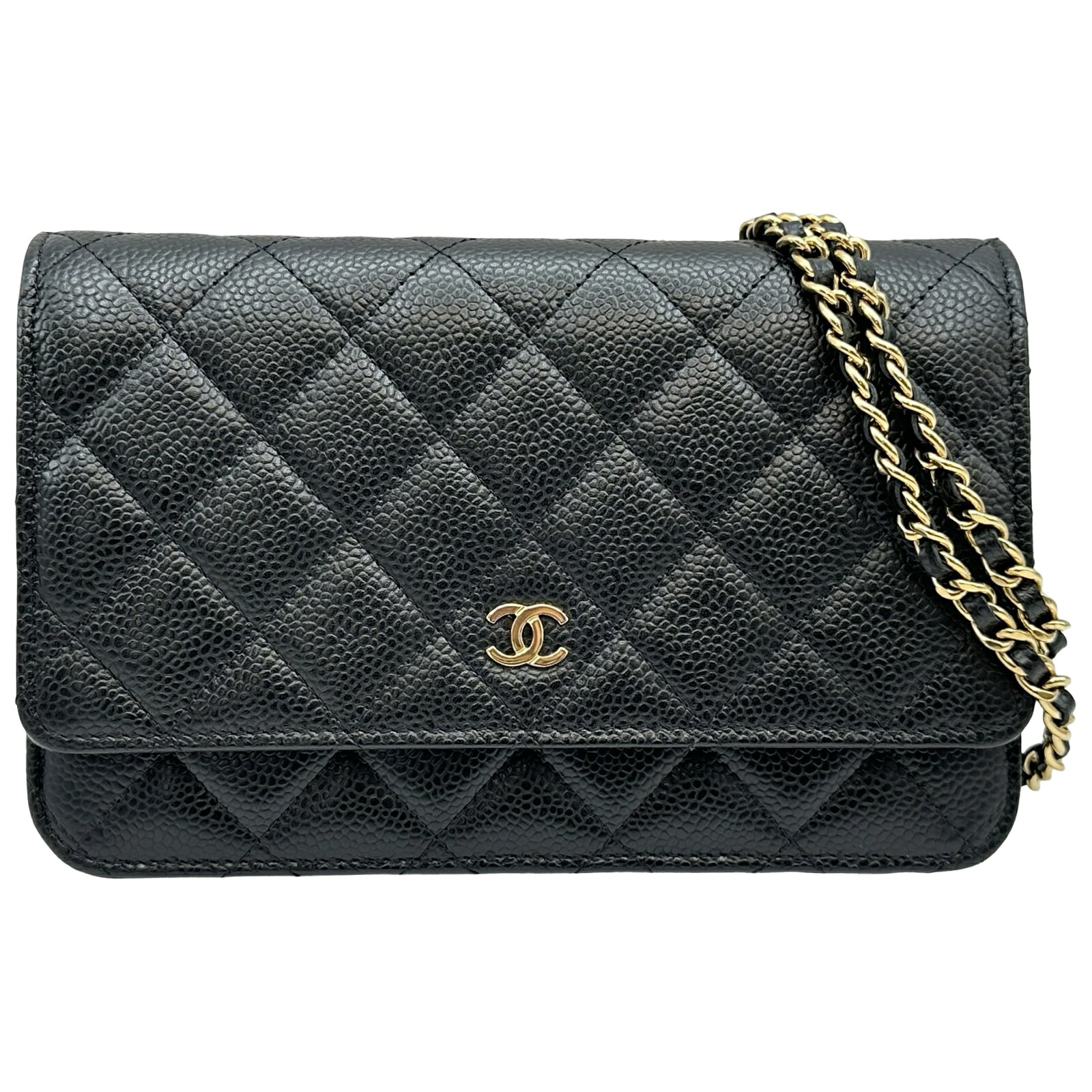 シャネル CHANEL マトラッセチェーンウォレット AP0250 ブラック ゴールド金具 キャビアスキン レディース ショルダーバッグ【中古】｜OKURA（おお蔵）店 280,800円