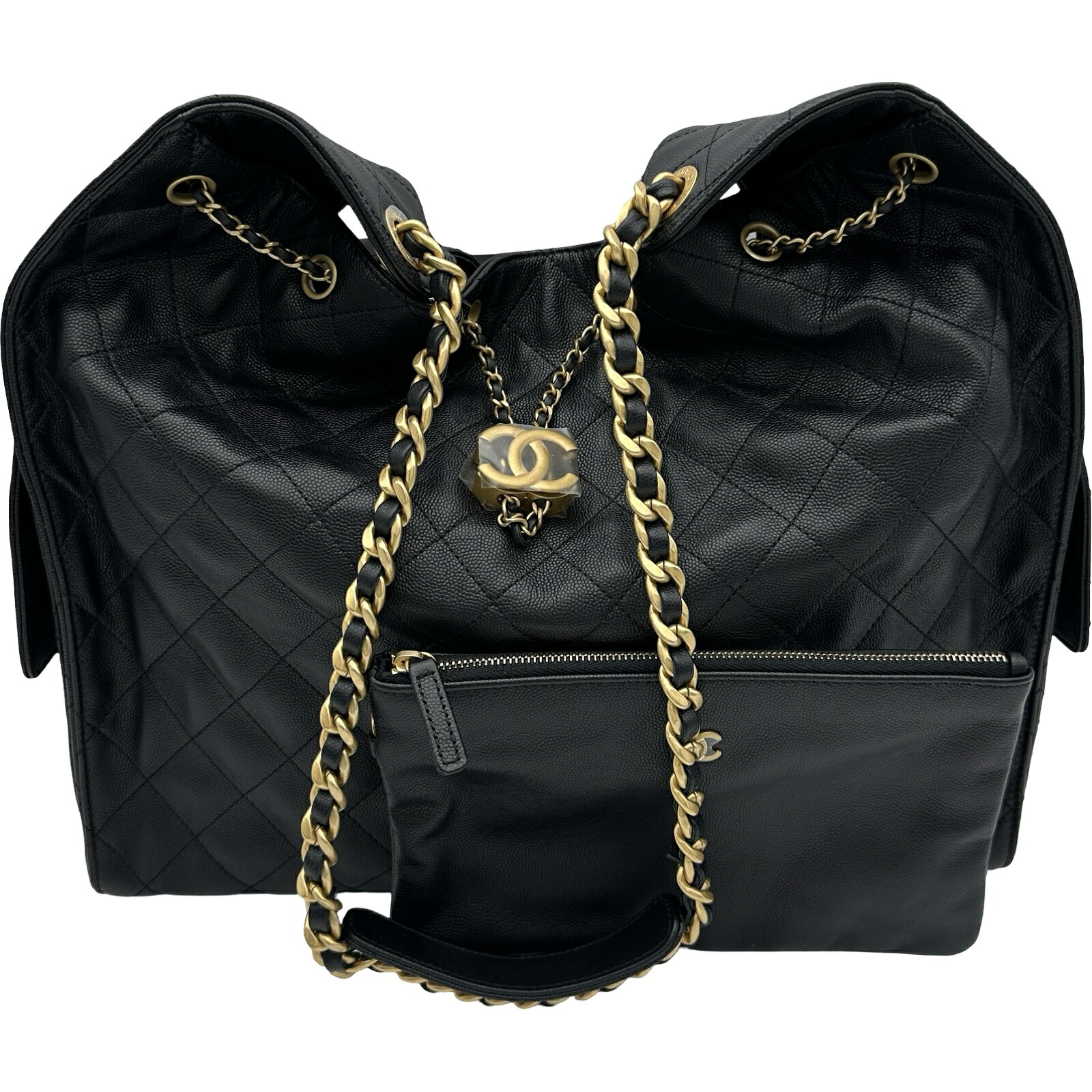 シャネル CHANEL CHANEL25 ラージ AS5553 ブラック ゴールド金具 キャビアスキン レディース ショルダーバッグ【中古】｜OKURA（おお蔵）店