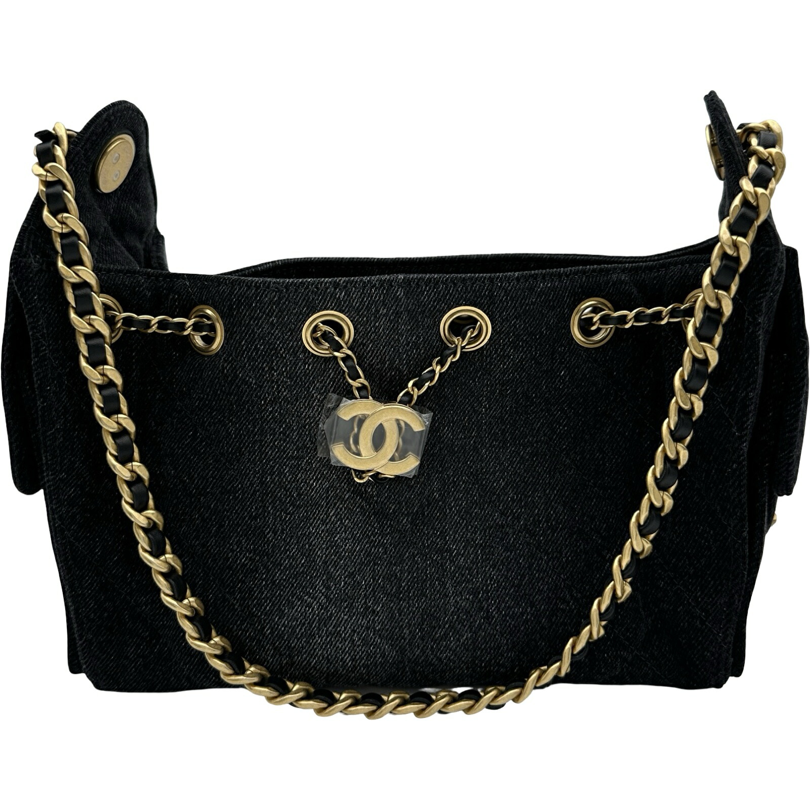 シャネル CHANEL CHANEL25 ミニ AS5631 ブラック ゴールド金具 デニム レディース ショルダーバッグ【中古】|OKURA(おお蔵)店