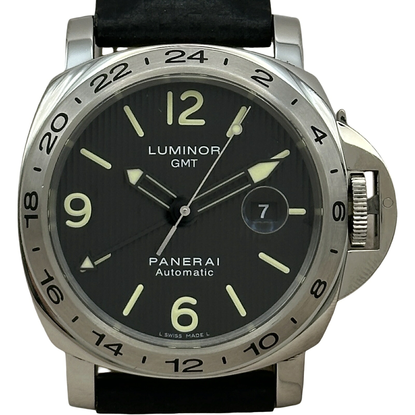 パネライ PANERAI ルミノールGMT フリンケ 世界1000本限定 PAM00029 ブラック ステンレススチール 自動巻き メンズ 腕時計【中古】|OKURA(おお蔵)店