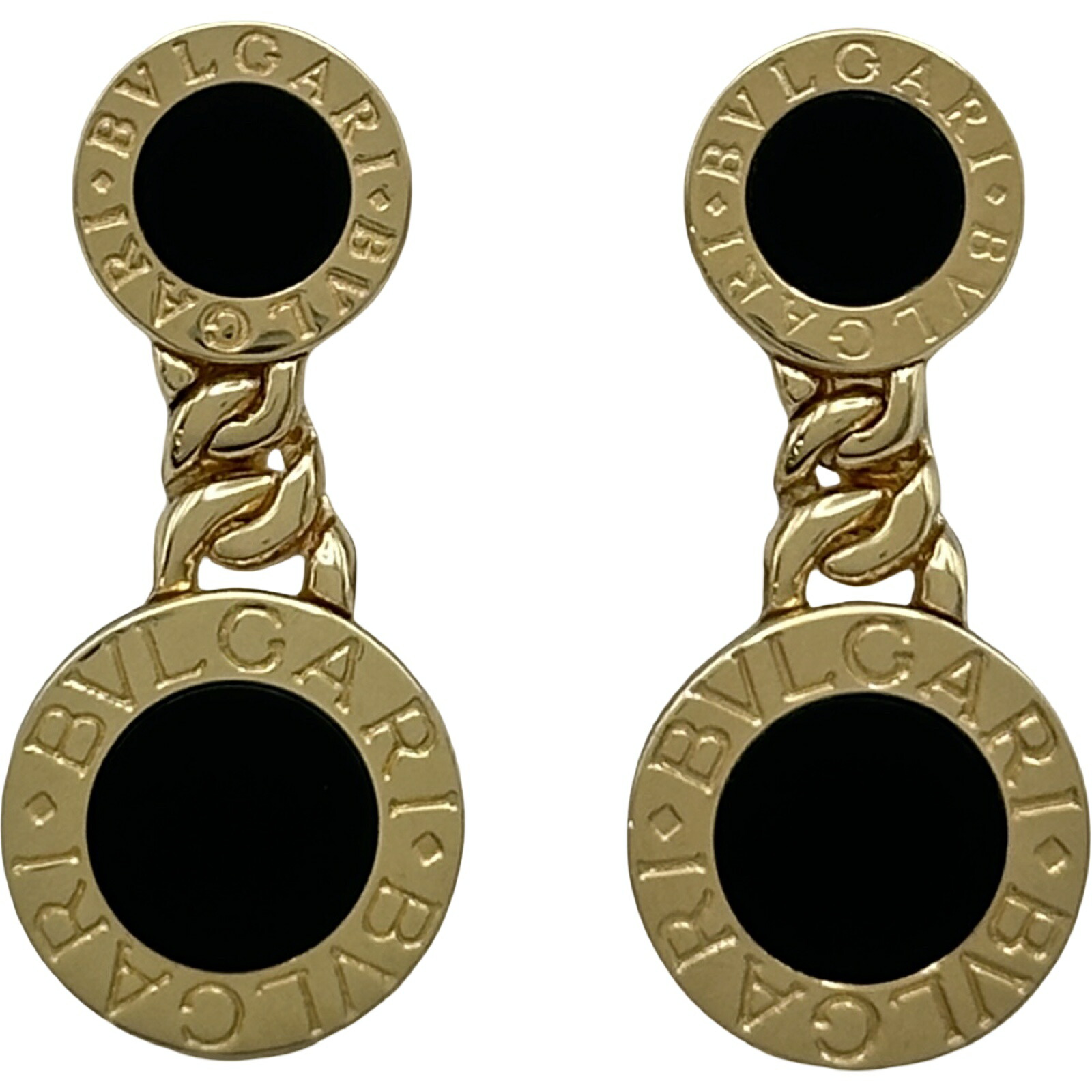ブルガリ BVLGARI ブルガリブルガリスウィングオニキスイヤリング ゴールド 750 オニキス ジュエリー【中古】|OKURA(おお蔵)店