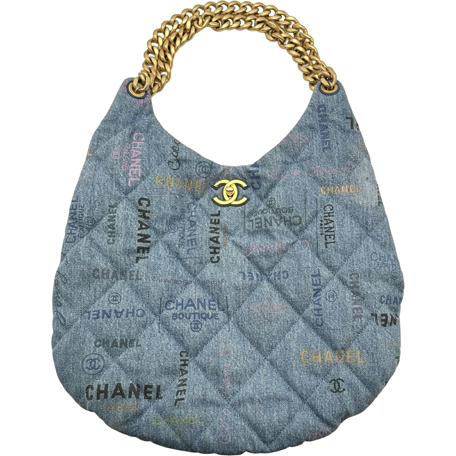 シャネル CHANEL マキシデニムホーボーバッグ AS3127 ブルー ゴールド金具 デニム レディース ハンドバッグ【中古】|OKURA(おお蔵)店