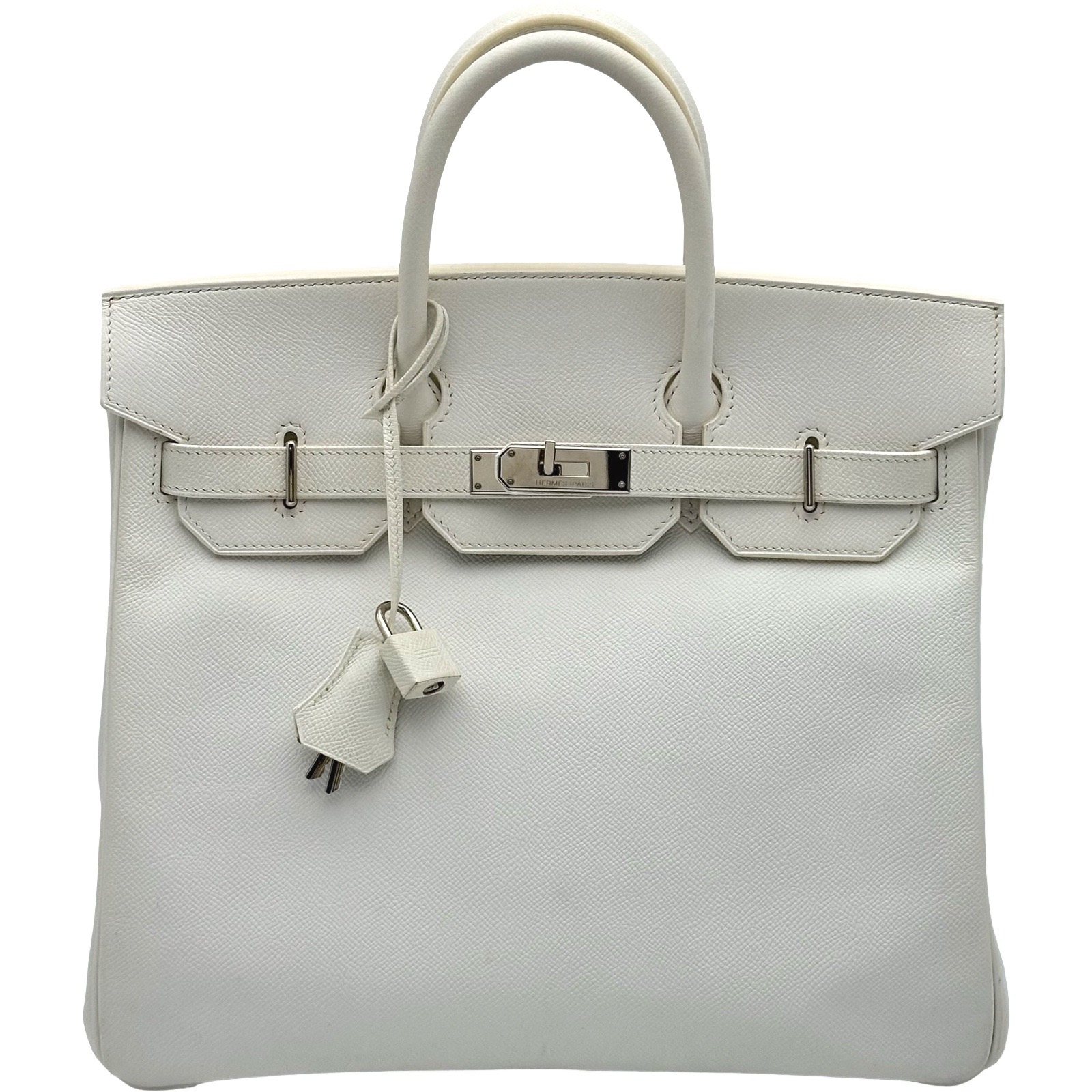 エルメス HERMES オータクロア32 □L刻印 ホワイト シルバー金具 エプソン レディース ハンドバッグ【中古】｜OKURA（おお蔵）店