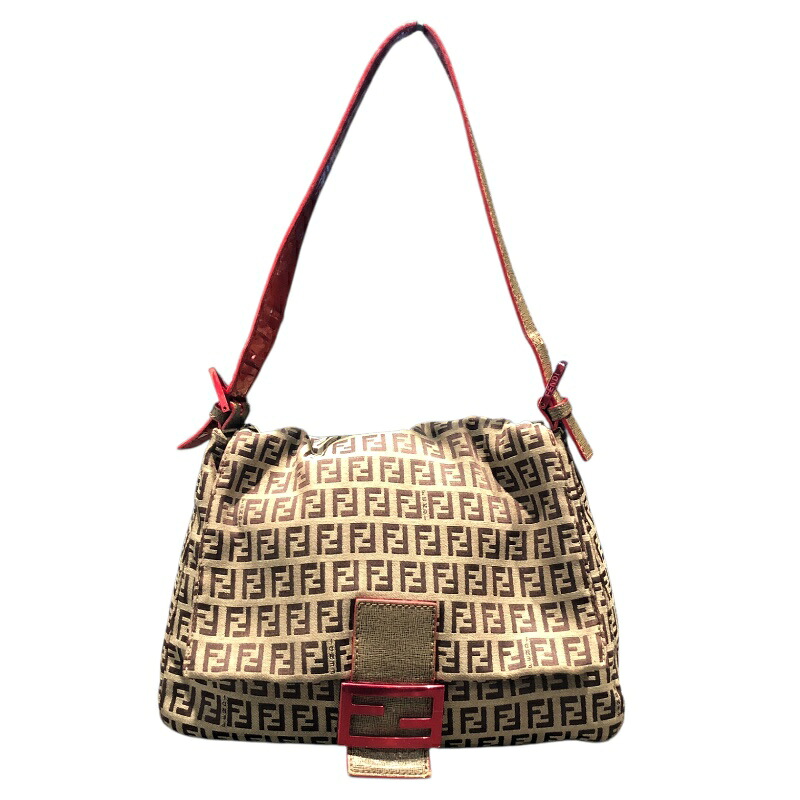 フェンディ FENDI ズッカマンマバケットバッグ 8BR001 ブラウン ナイロン ナイロン/ジャガード レディース ショルダーバッグ【中古】|OKURA(おお蔵)店