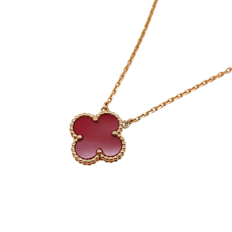 ヴァンクリーフ＆アーペル Van Cleef & Arpels ヴィンテージアルハンブラネックレス ゴールド Au750/カーネリアン カーネリアン ジュエリー【中古】｜OKURA（おお蔵）店