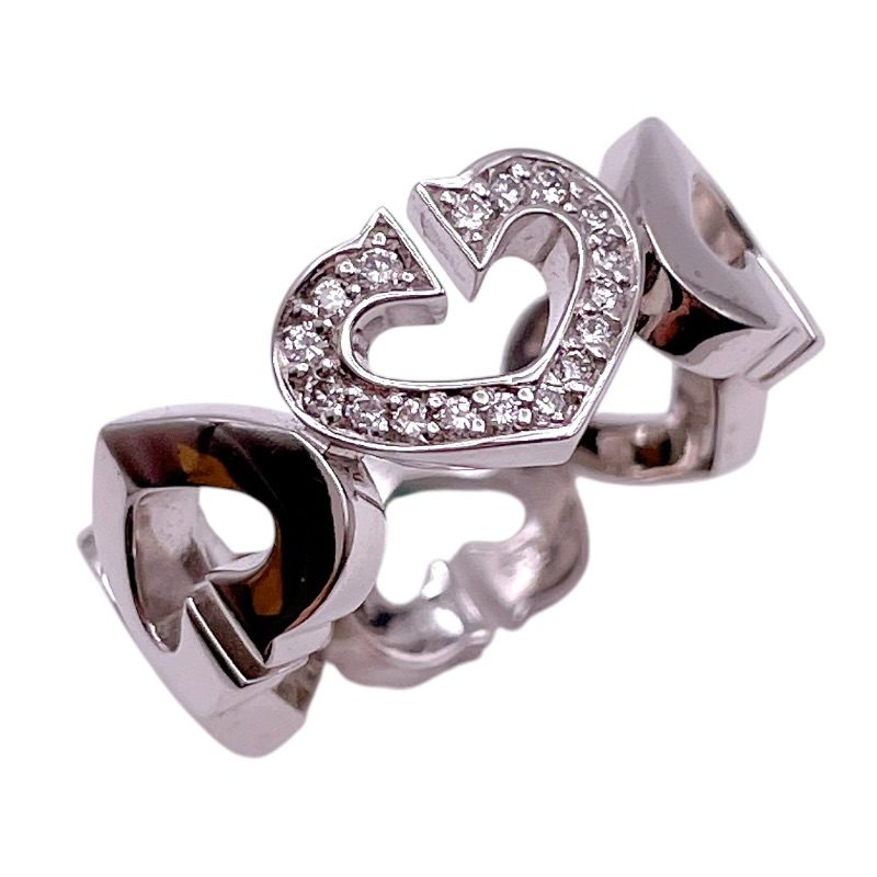 カルティエ Cartier Cハート ダイヤリング ホワイトゴールド Au750/ダイヤモンド ダイヤモンド ジュエリー【中古】|OKURA(おお蔵)店